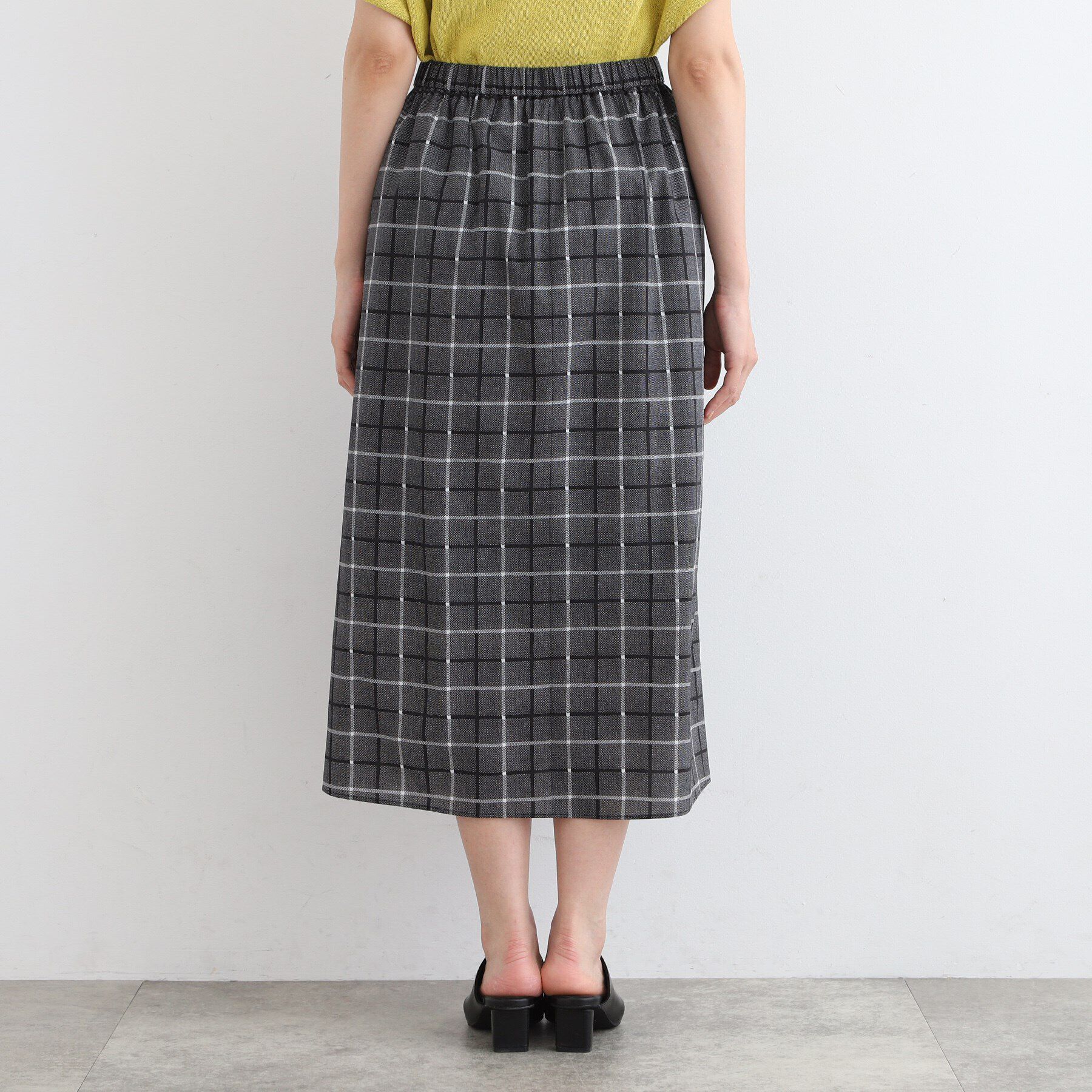 INDIVI「【洗える／SETUP可能／超軽量】チェック柄Iラインスカート」|スカート|