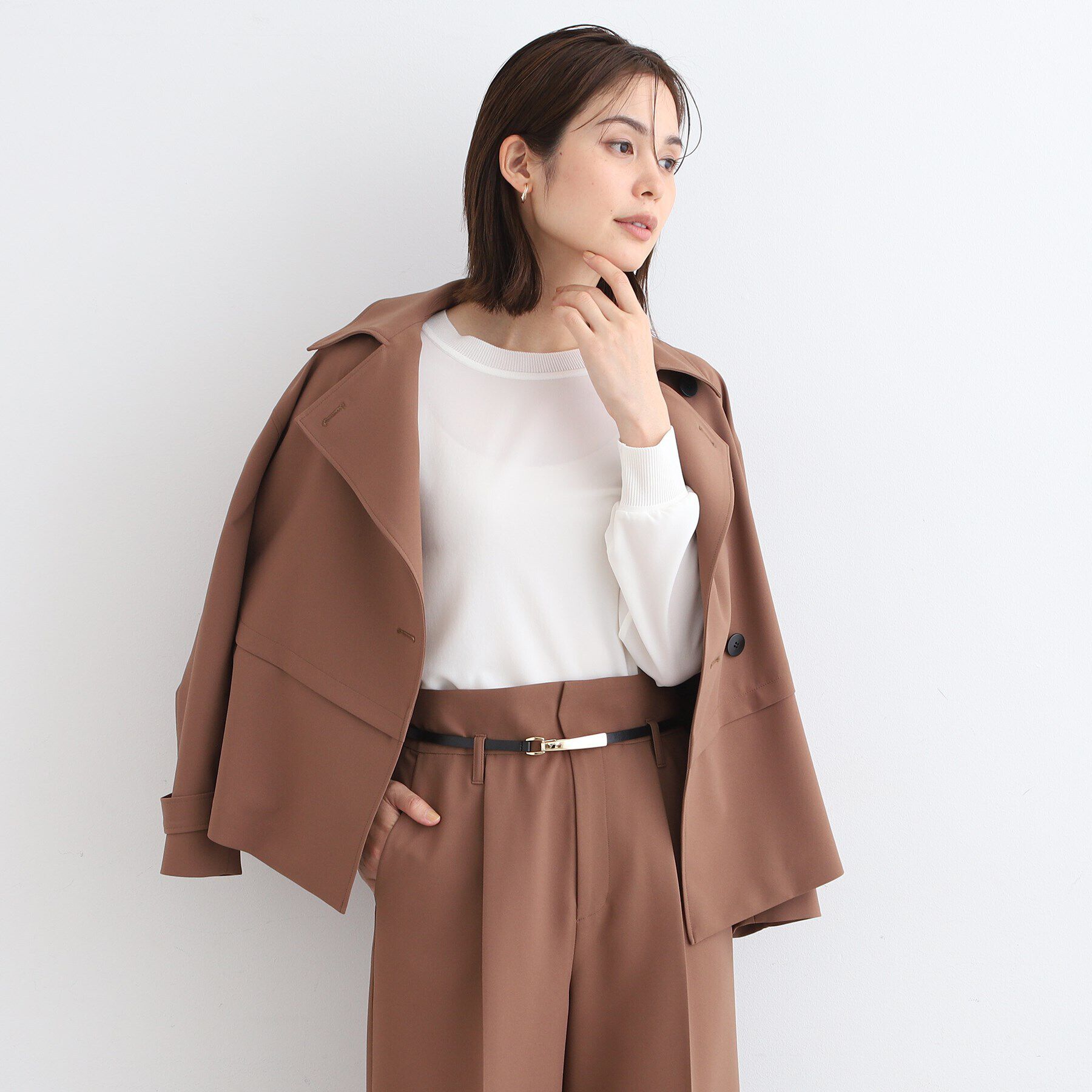 INDIVI「【合皮】フリーフックベルト」|ベルト|