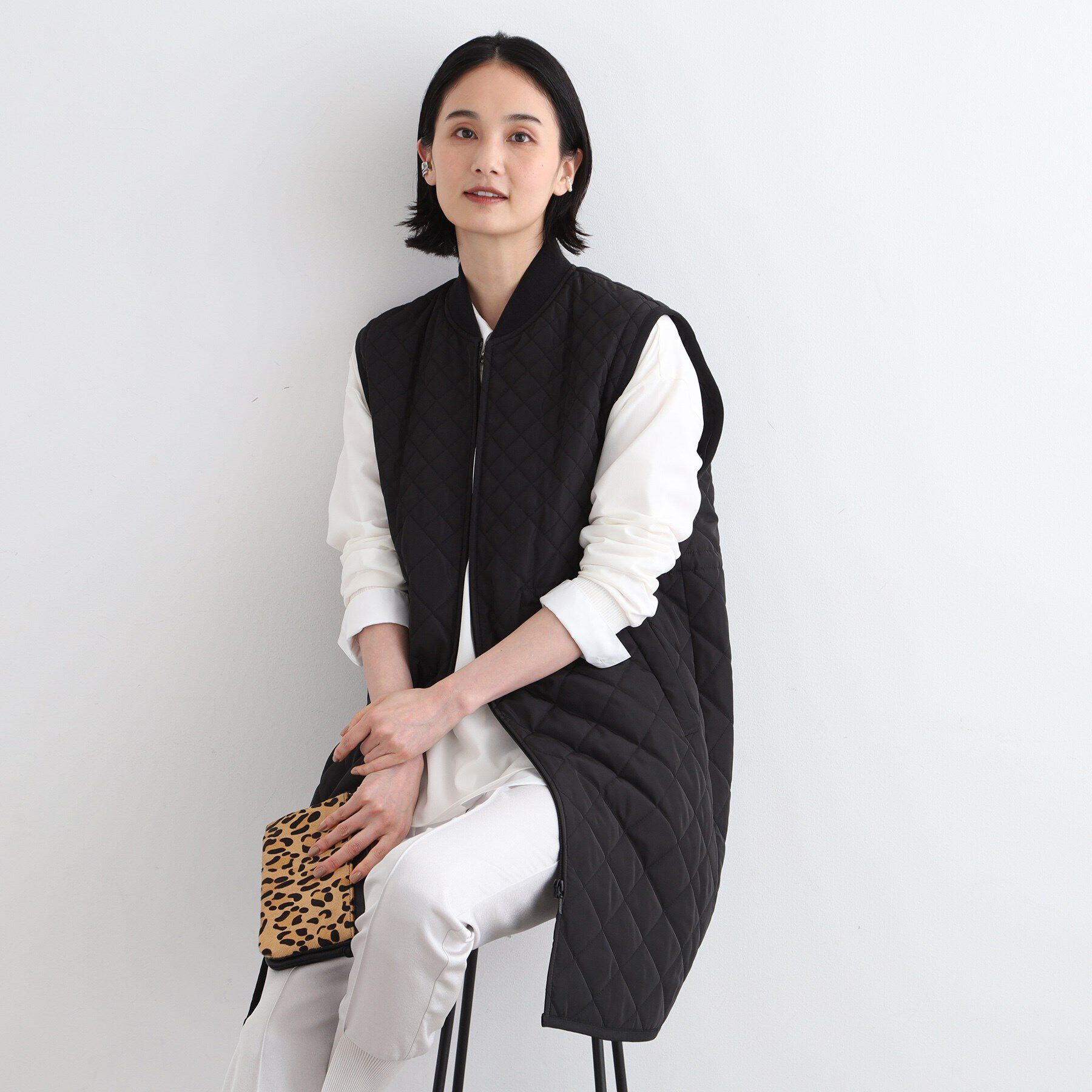 INDIVI「【2WAY/袖取り外し可能】グラデーションキルトロングコート」|ダウン|