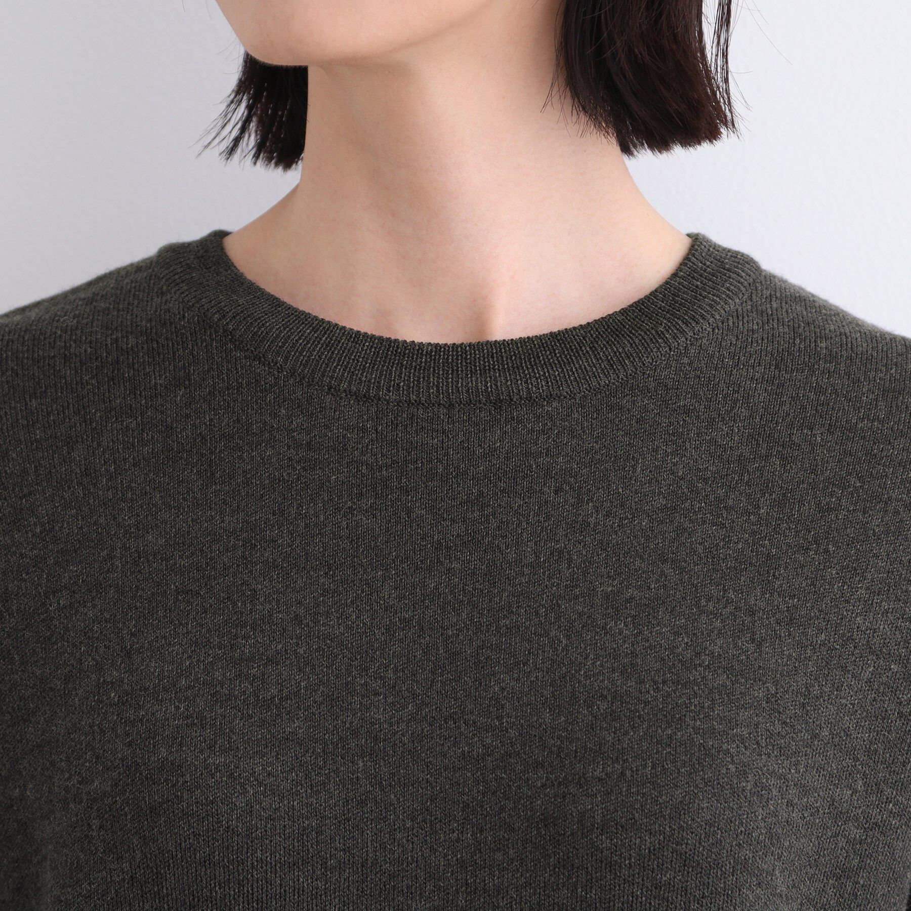 INDIVI「【ウール混／洗える】スウェットライク スムースニット」|ニット・セーター|