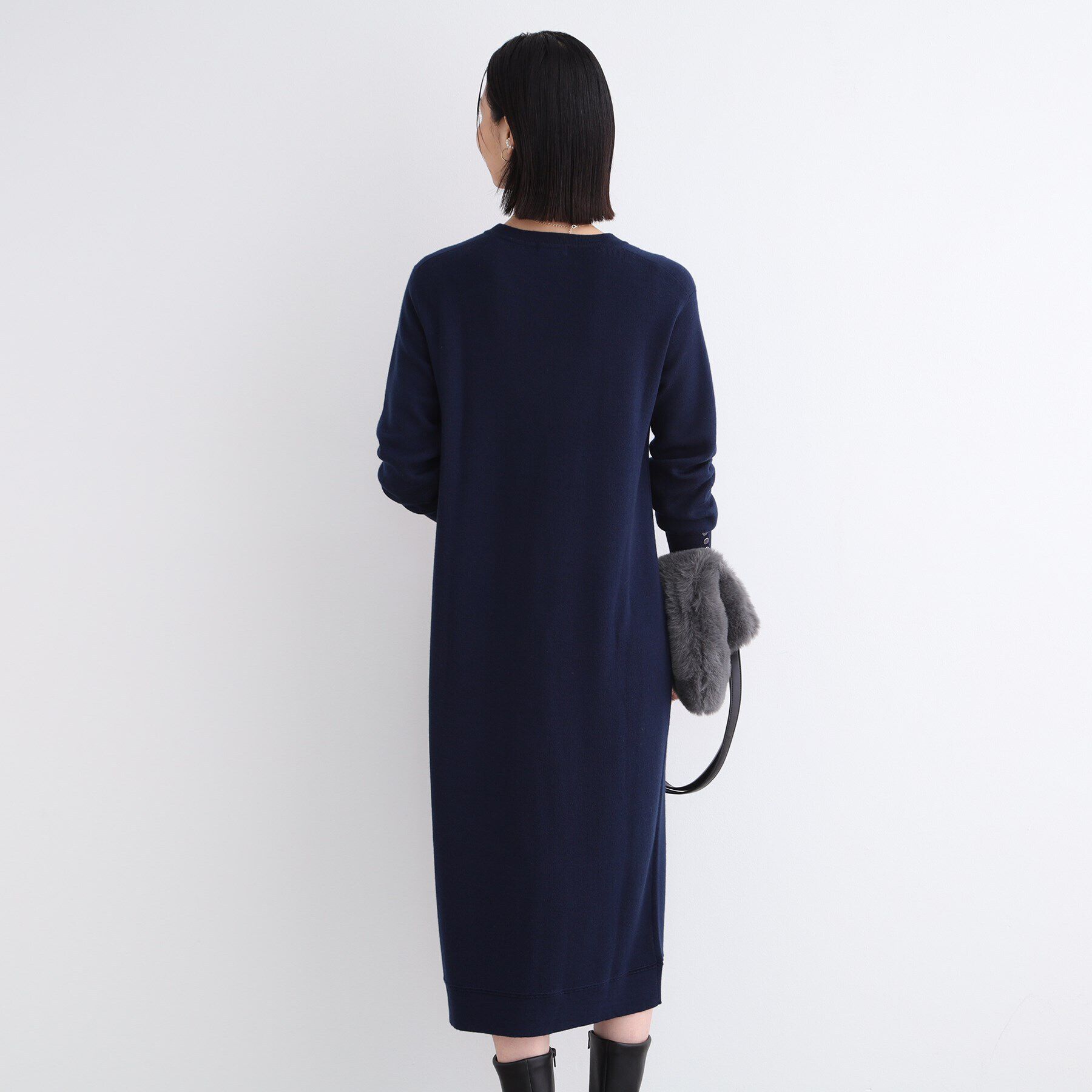 INDIVI「【ウール混／洗える】スムースニットワンピース」|ワンピース|