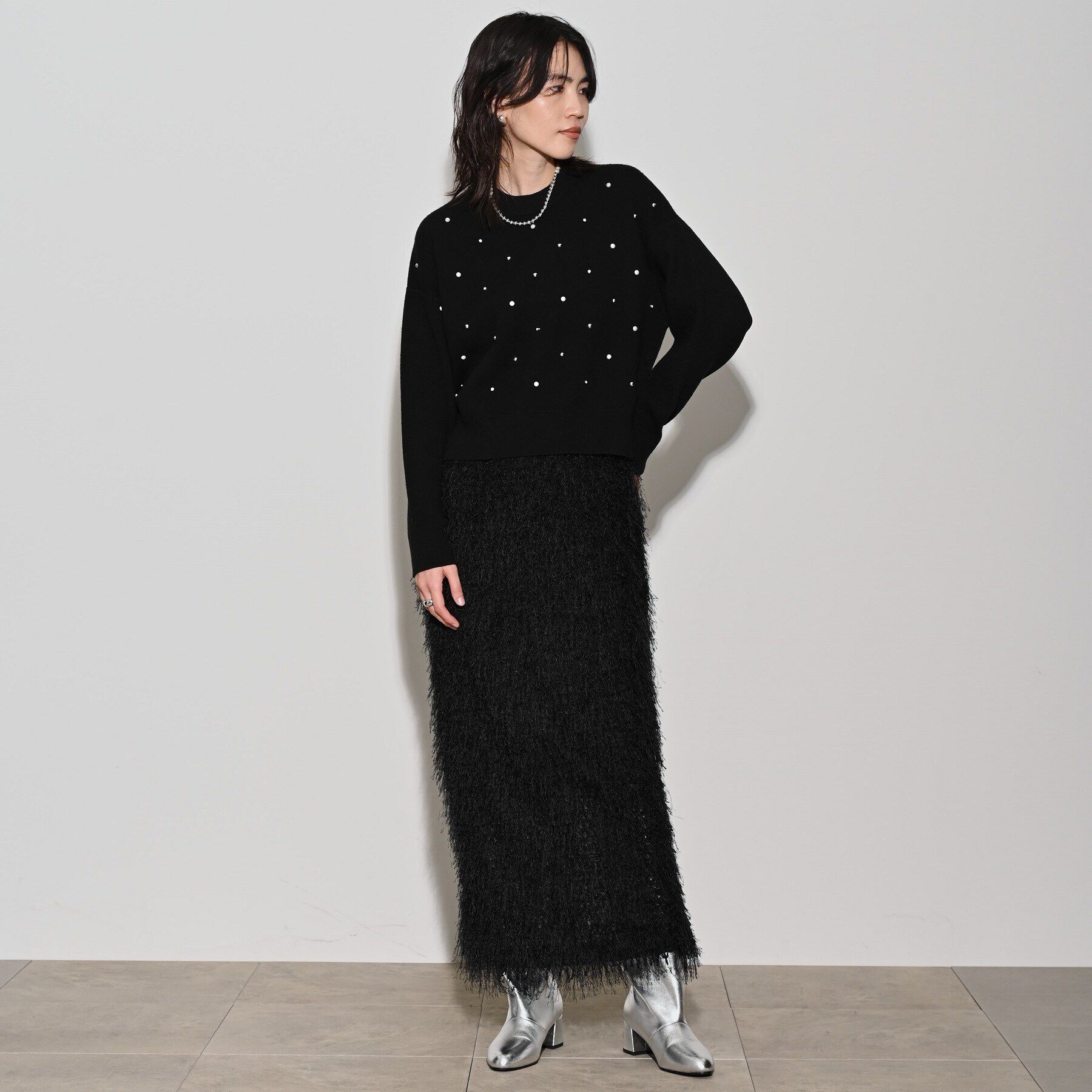 GALLEST「MIXビジューニット」|ニット・セーター|