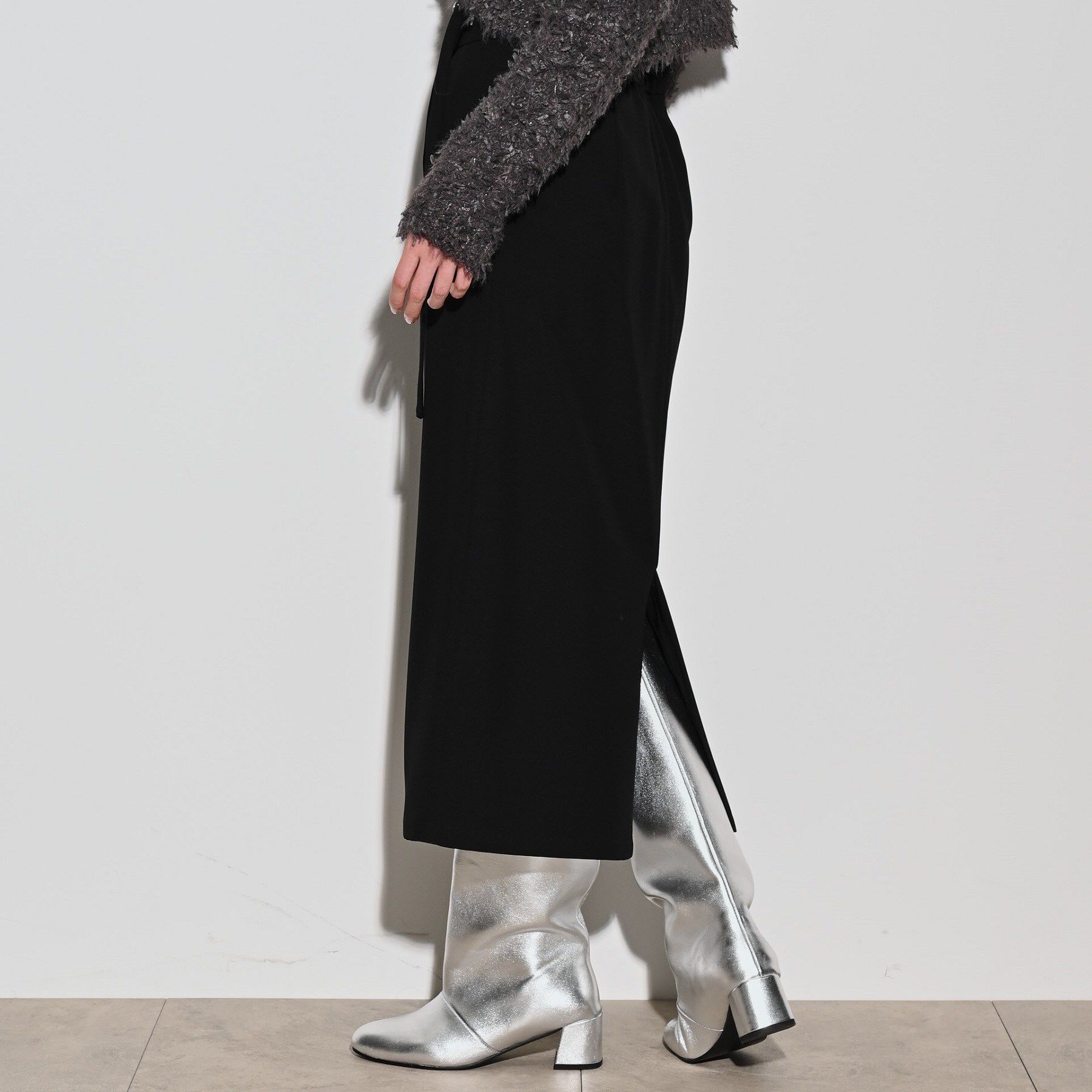 GALLEST「ラップミドルスカート」|スカート|ブラック(019)