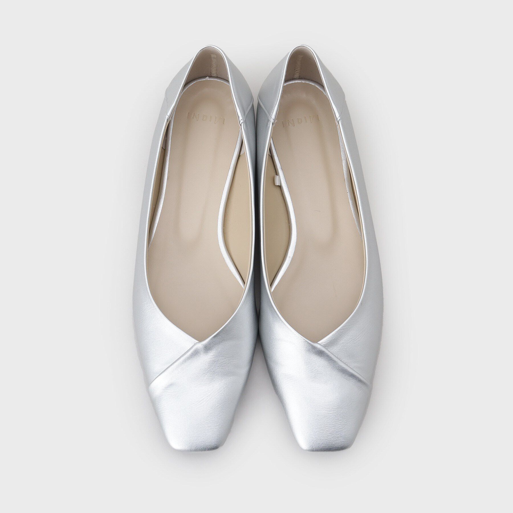INDIVI「【合皮】スクエアトゥ フラットパンプス」|その他|