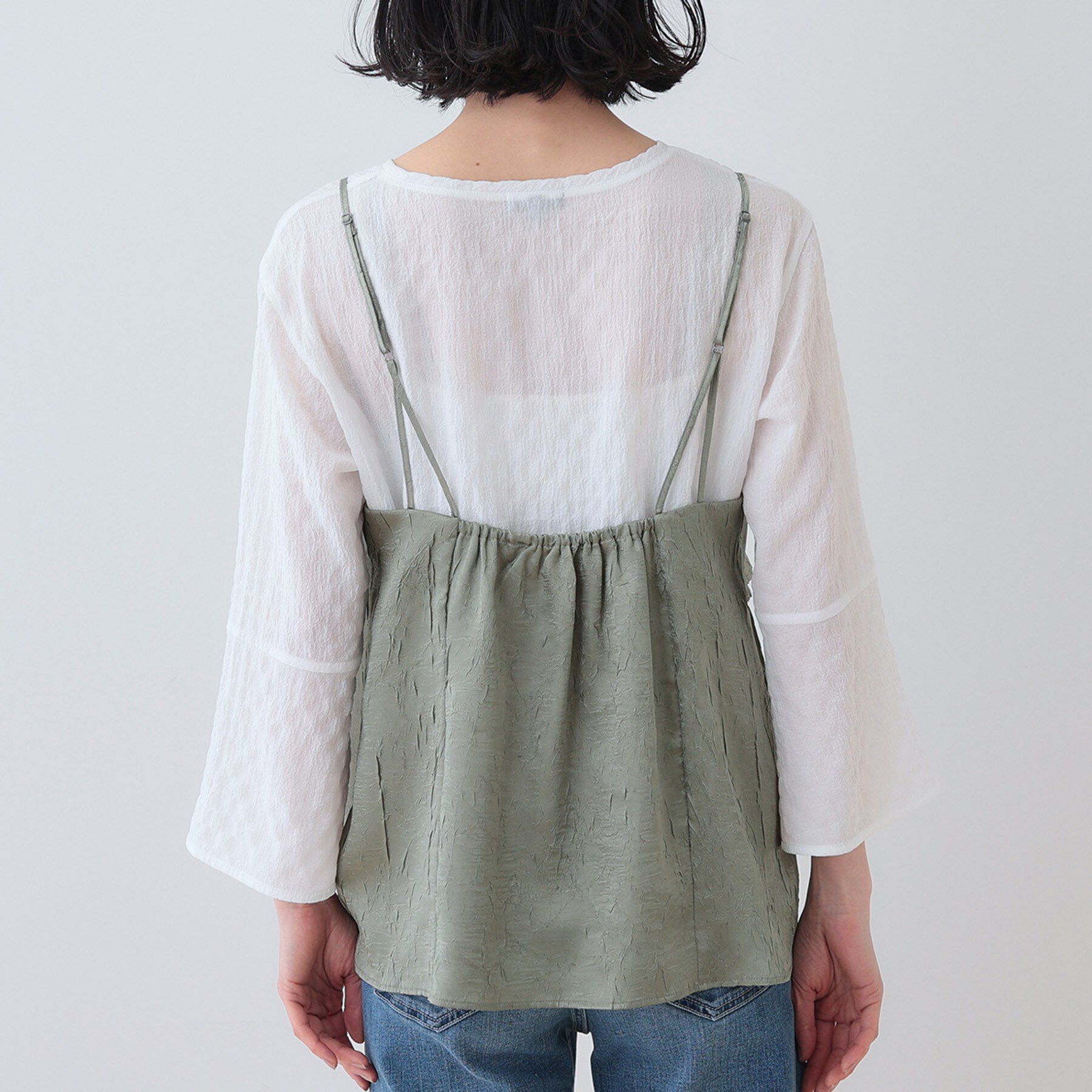 INDIVI「【2点セット／洗える】カセット服 キャミ＆ブラウス セットトップス」|その他|