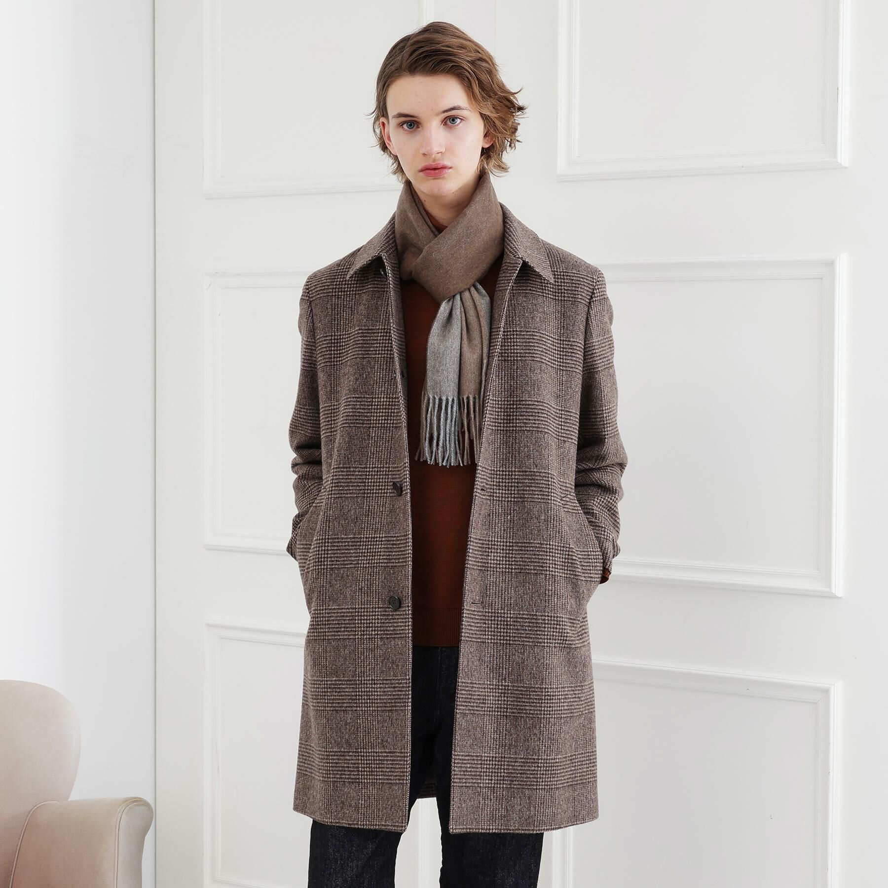 TAKEO KIKUCHI「【カシミヤ100%】パネル カシミヤマフラー」|ストール|