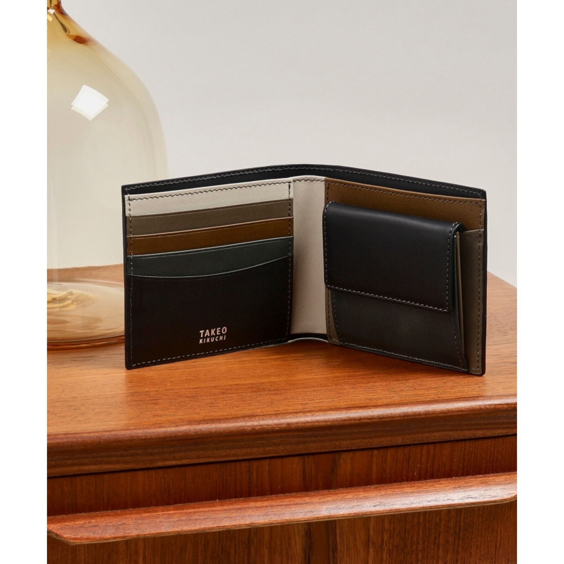 TAKEO KIKUCHI「アンティーク調レザー 2つ折り財布」|財布|