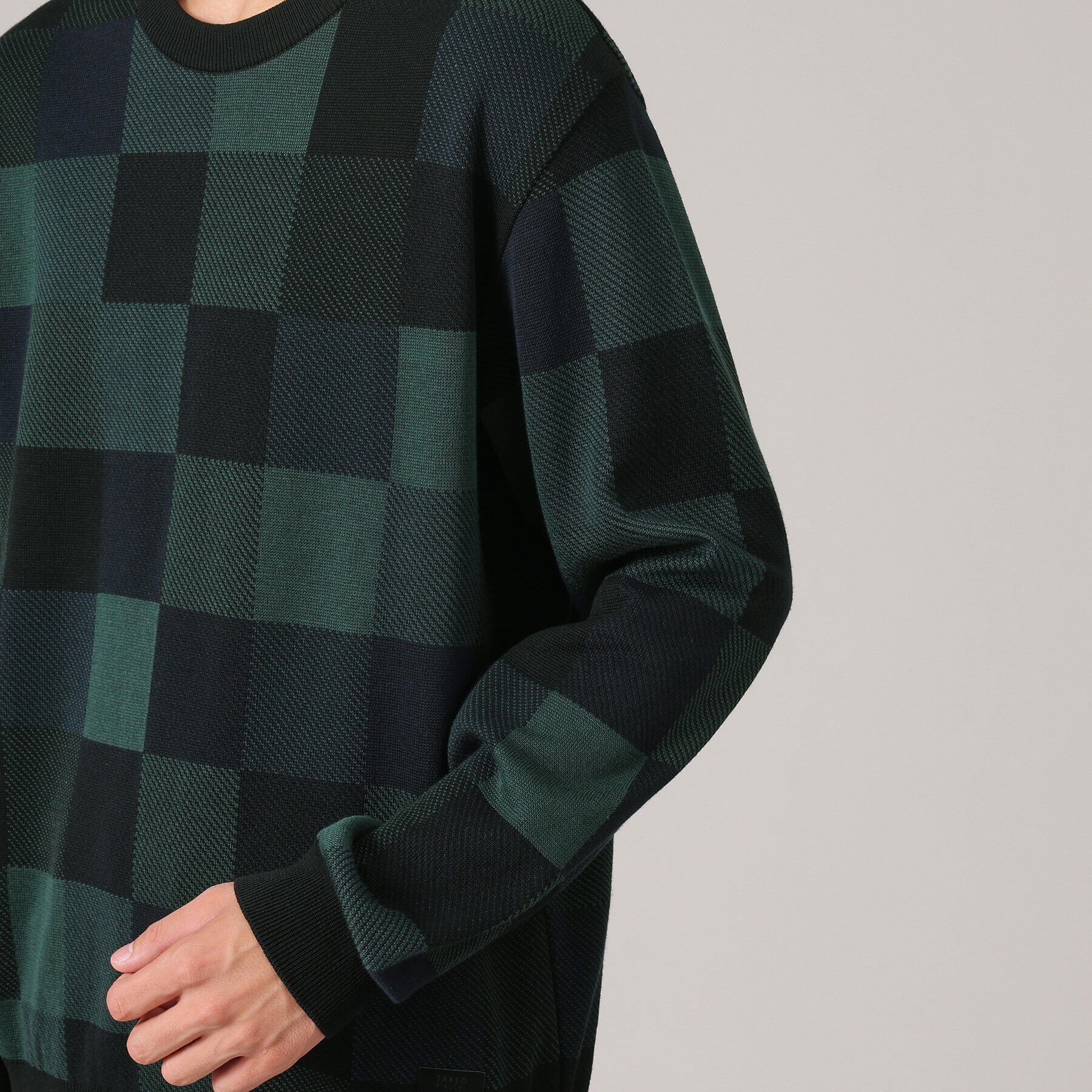 TAKEO KIKUCHI「チェック柄 プルオーバー ニット」|ニット・セーター|