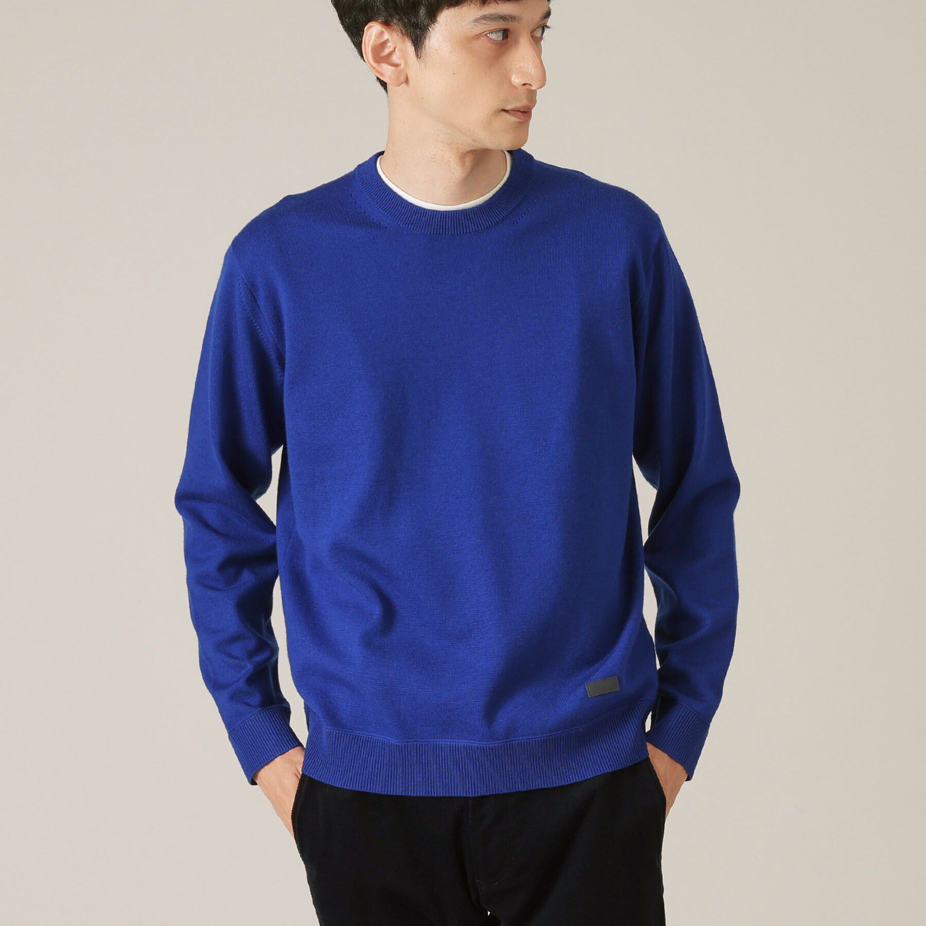 TAKEO KIKUCHI「【アンチピリング】クルーネック ニット」|ニット・セーター|ブルー(092)