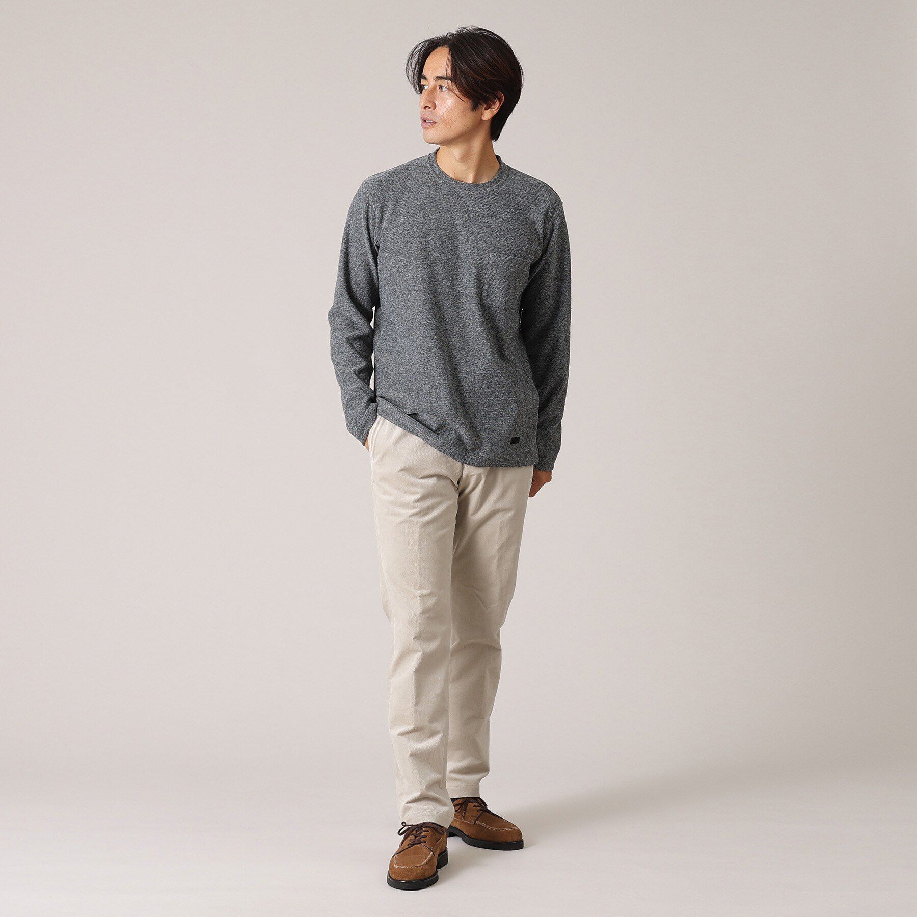 TAKEO KIKUCHI「【尾州織】ウールブレンド パイルカットソー」|Tシャツ・カットソー|