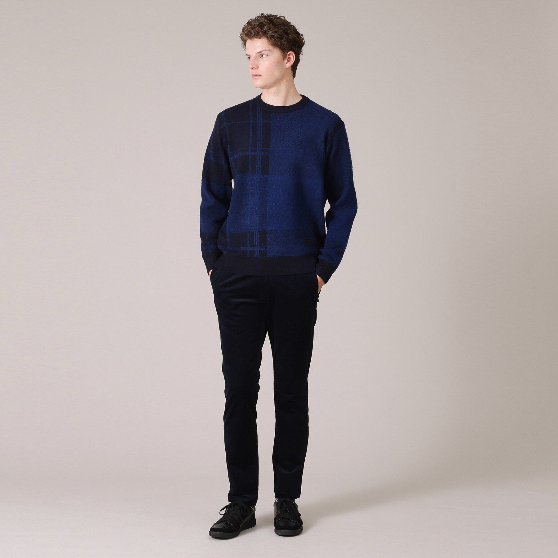 TAKEO KIKUCHI「ビッグチェック プルオーバー ニット」|ニット・セーター|