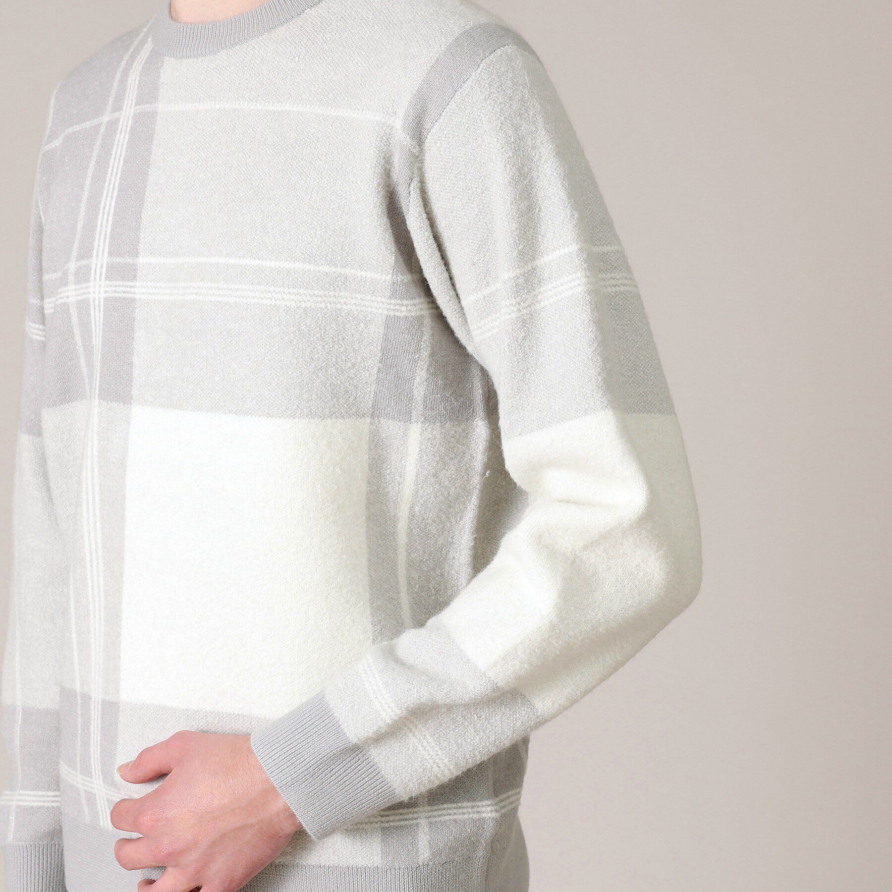 TAKEO KIKUCHI「ビッグチェック プルオーバー ニット」|ニット・セーター|