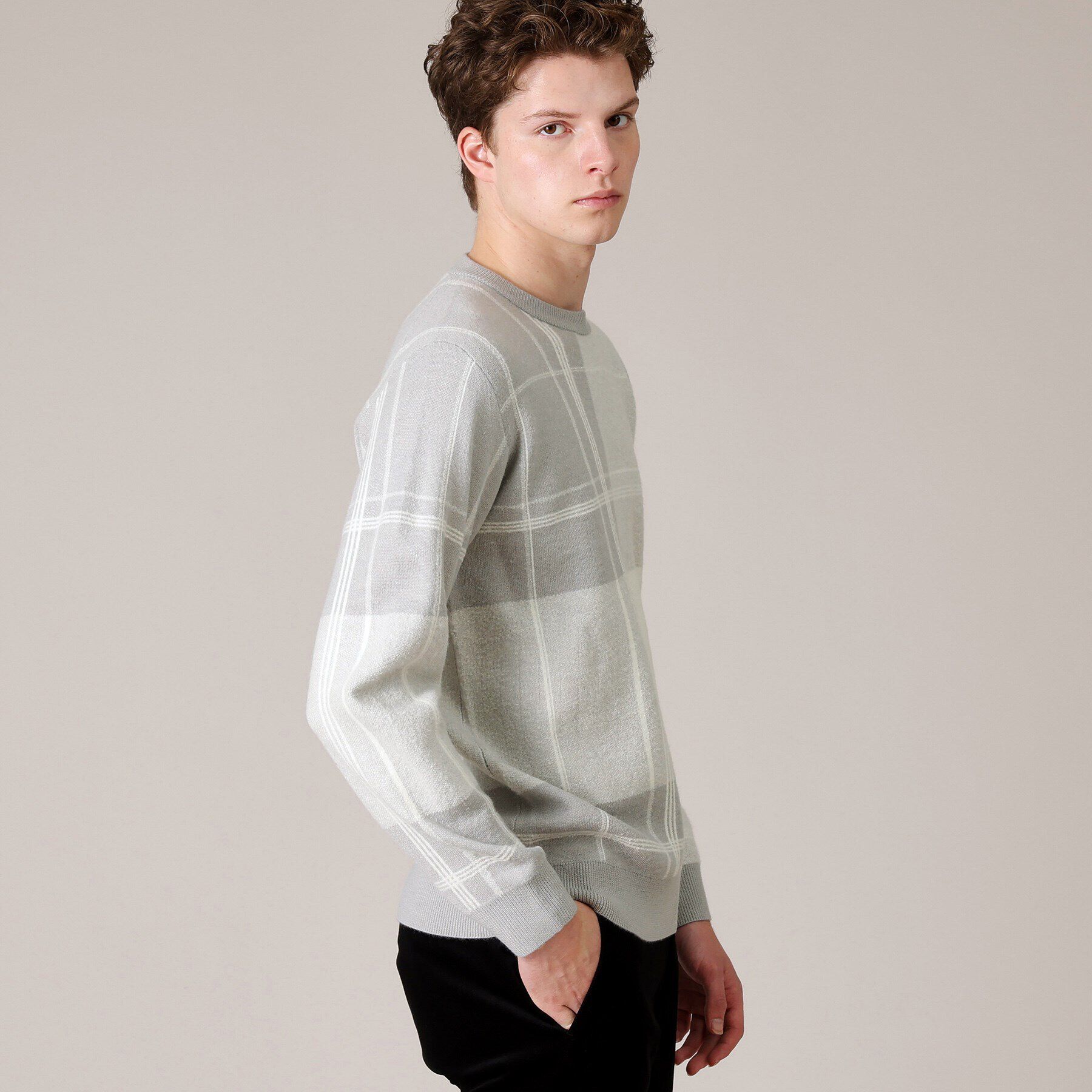 TAKEO KIKUCHI「ビッグチェック プルオーバー ニット」|ニット・セーター|