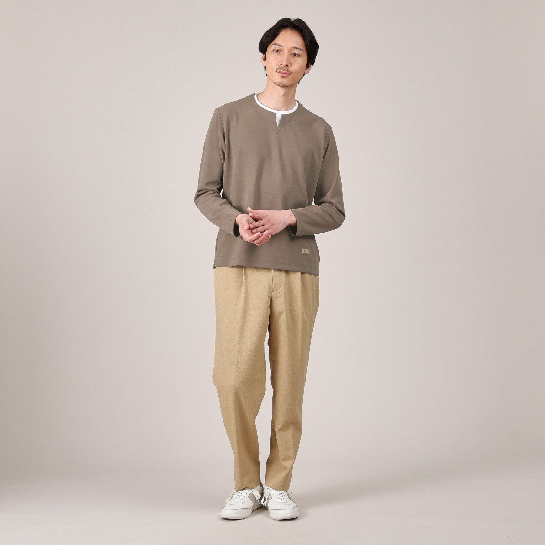 TAKEO KIKUCHI「【Made in JAPAN】フェイクレイヤード　キーネック　カットソー」|Tシャツ・カットソー|