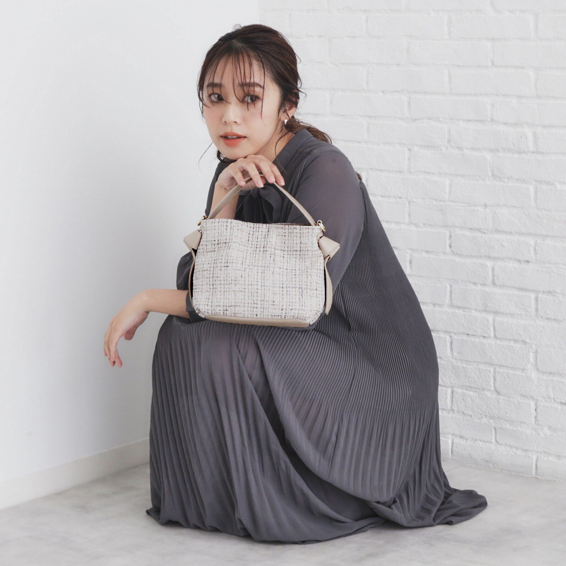 index「【2WAY】ショルダー付ツイードバッグ」|ショルダー・メッセンジャー|