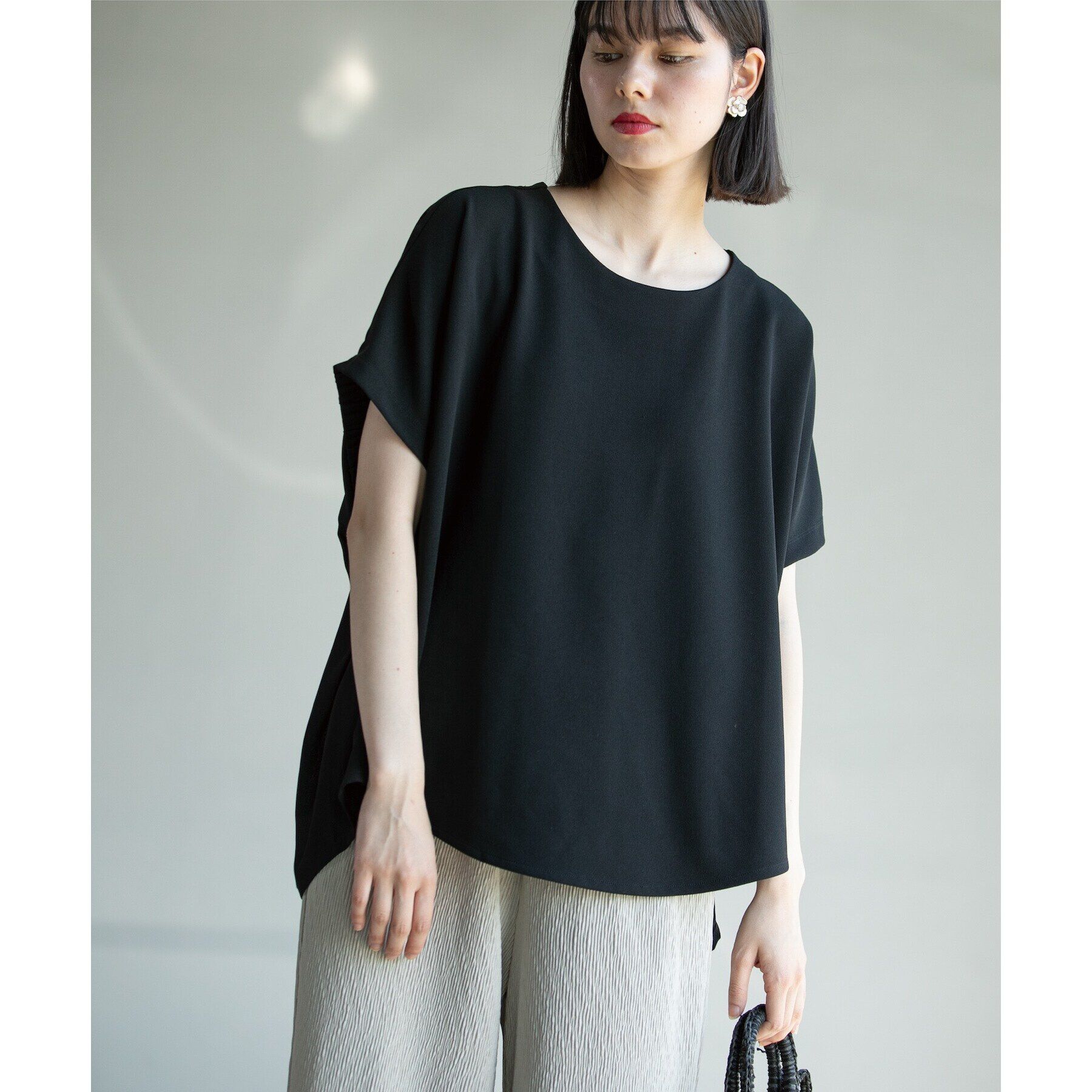 OPAQUE.CLIP「UV ドッキングドルマントップス【洗濯機洗い可】」|Tシャツ・カットソー|ブラック(019)