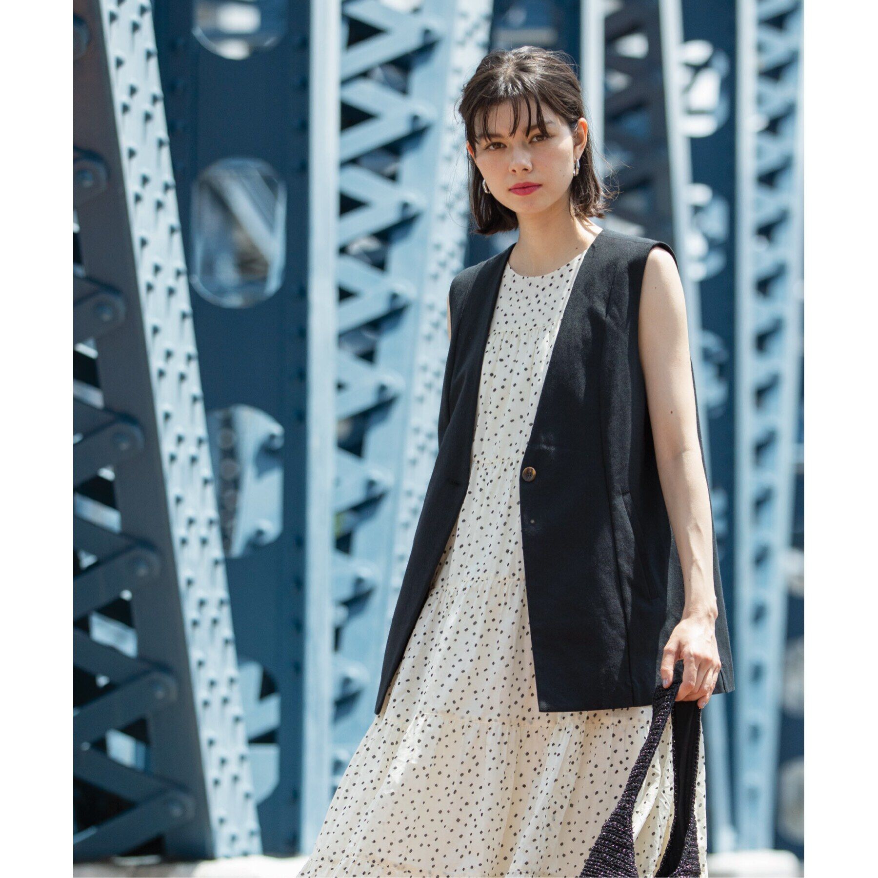 OPAQUE.CLIP「ノーカラーVネックジレ【洗濯機洗い可】」|ベスト・ジレ|