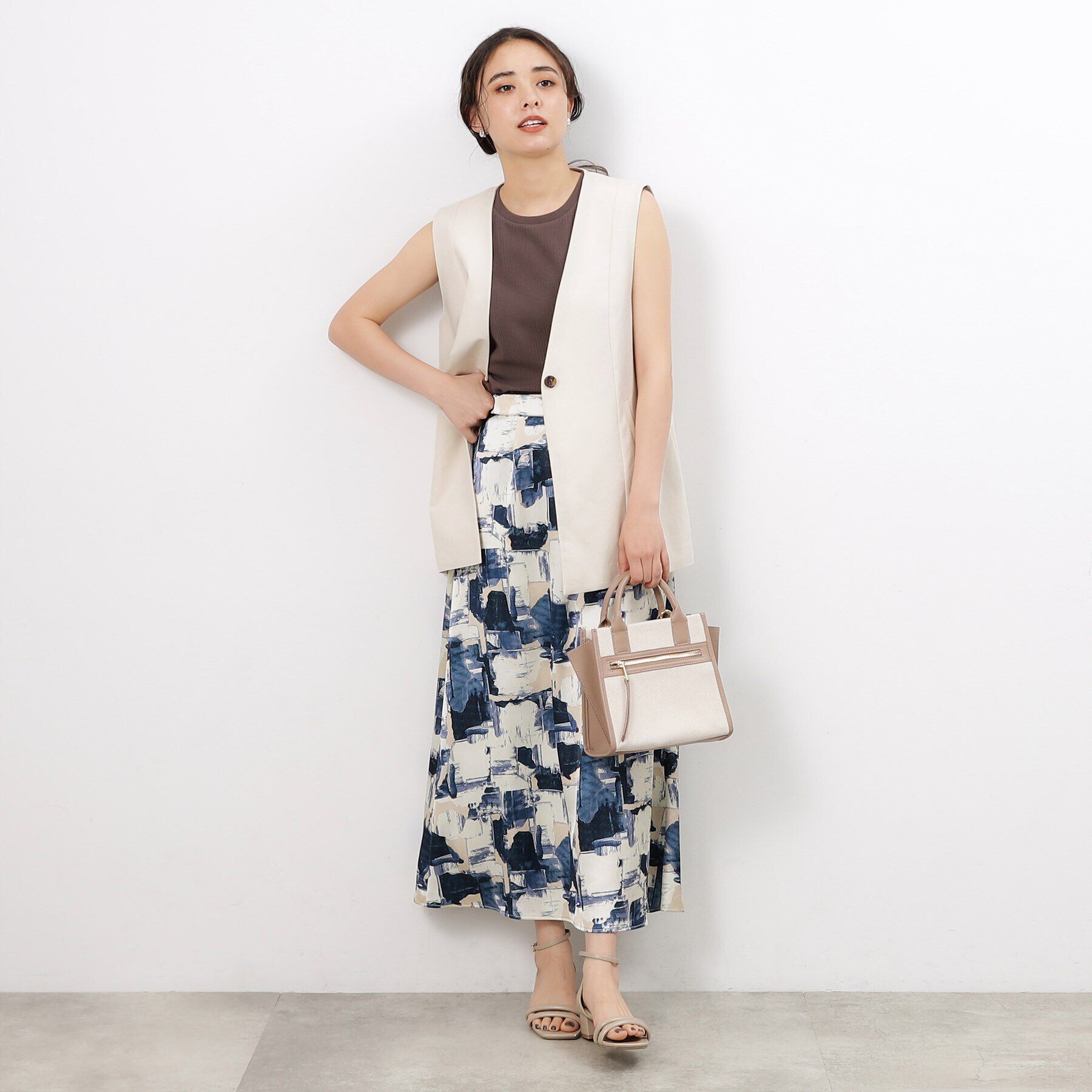 OPAQUE.CLIP「ノーカラーVネックジレ【洗濯機洗い可】」|ベスト・ジレ|