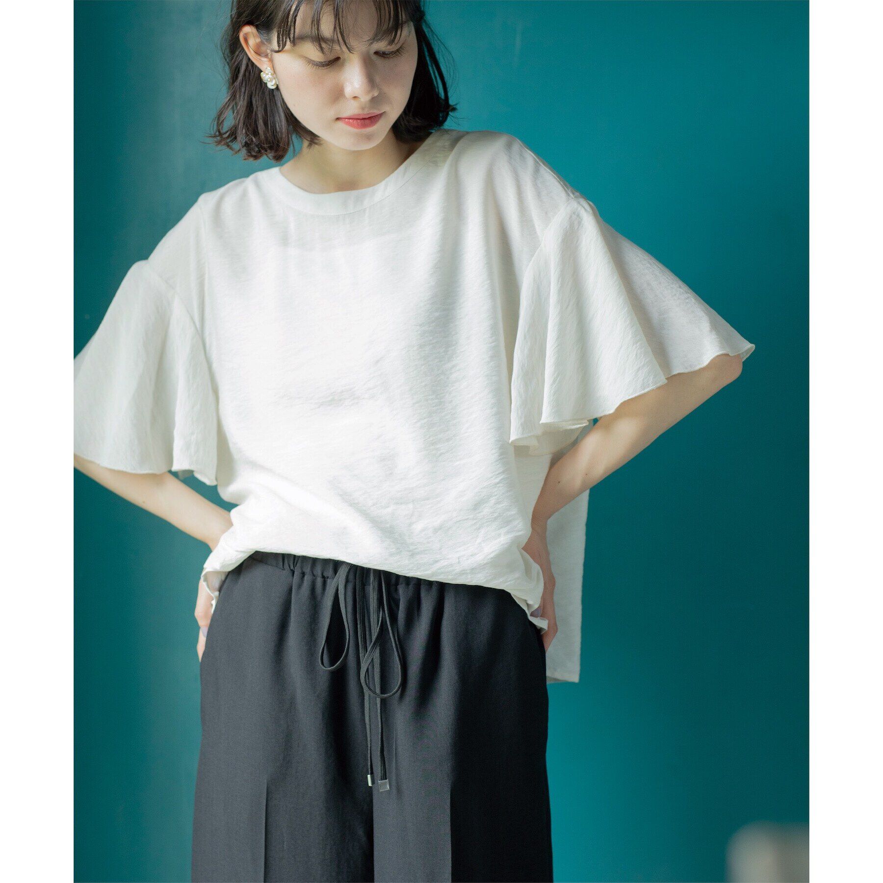 OPAQUE.CLIP「フレアスリーブブラウス【洗濯機洗い可】」|シャツ・ブラウス|