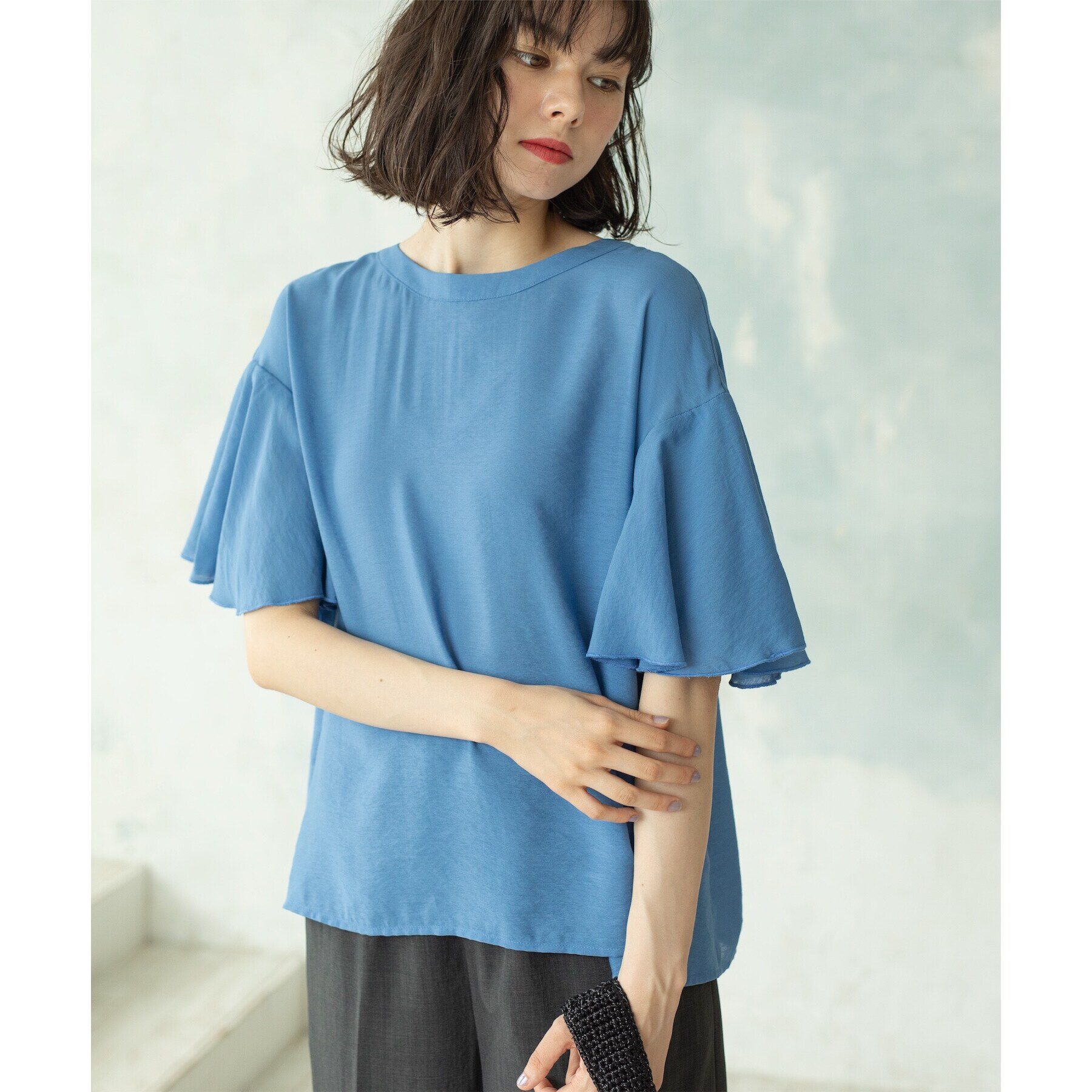 OPAQUE.CLIP「フレアスリーブブラウス【洗濯機洗い可】」|シャツ・ブラウス|