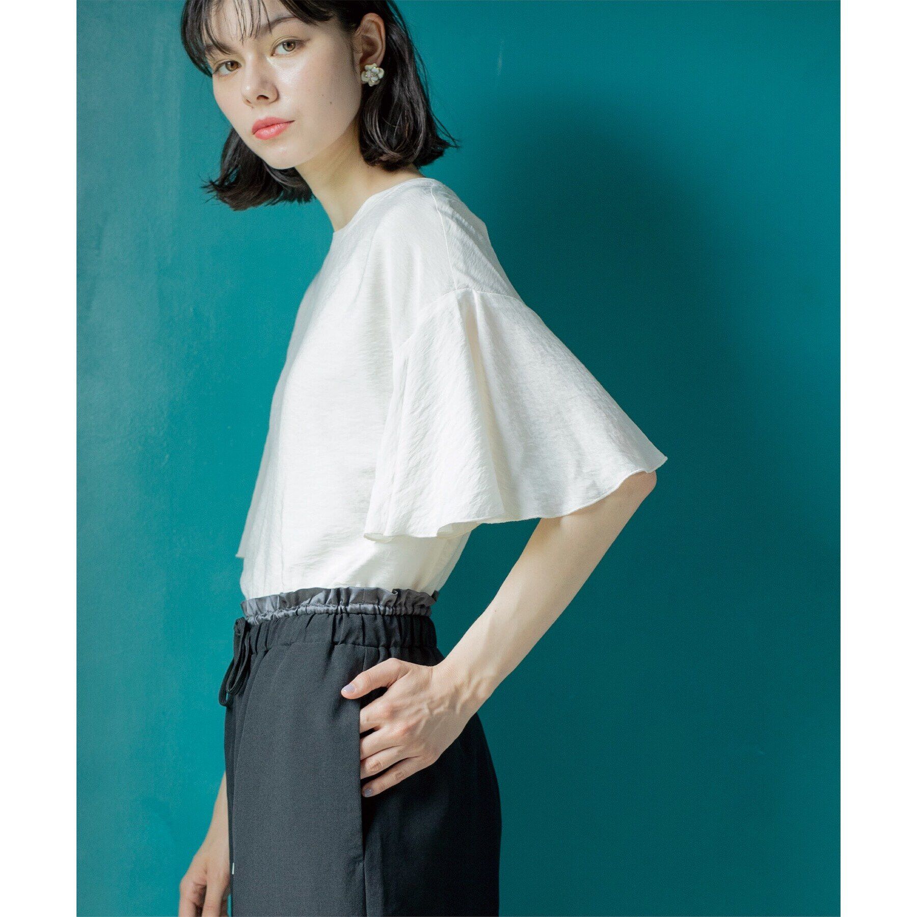 OPAQUE.CLIP「フレアスリーブブラウス【洗濯機洗い可】」|シャツ・ブラウス|