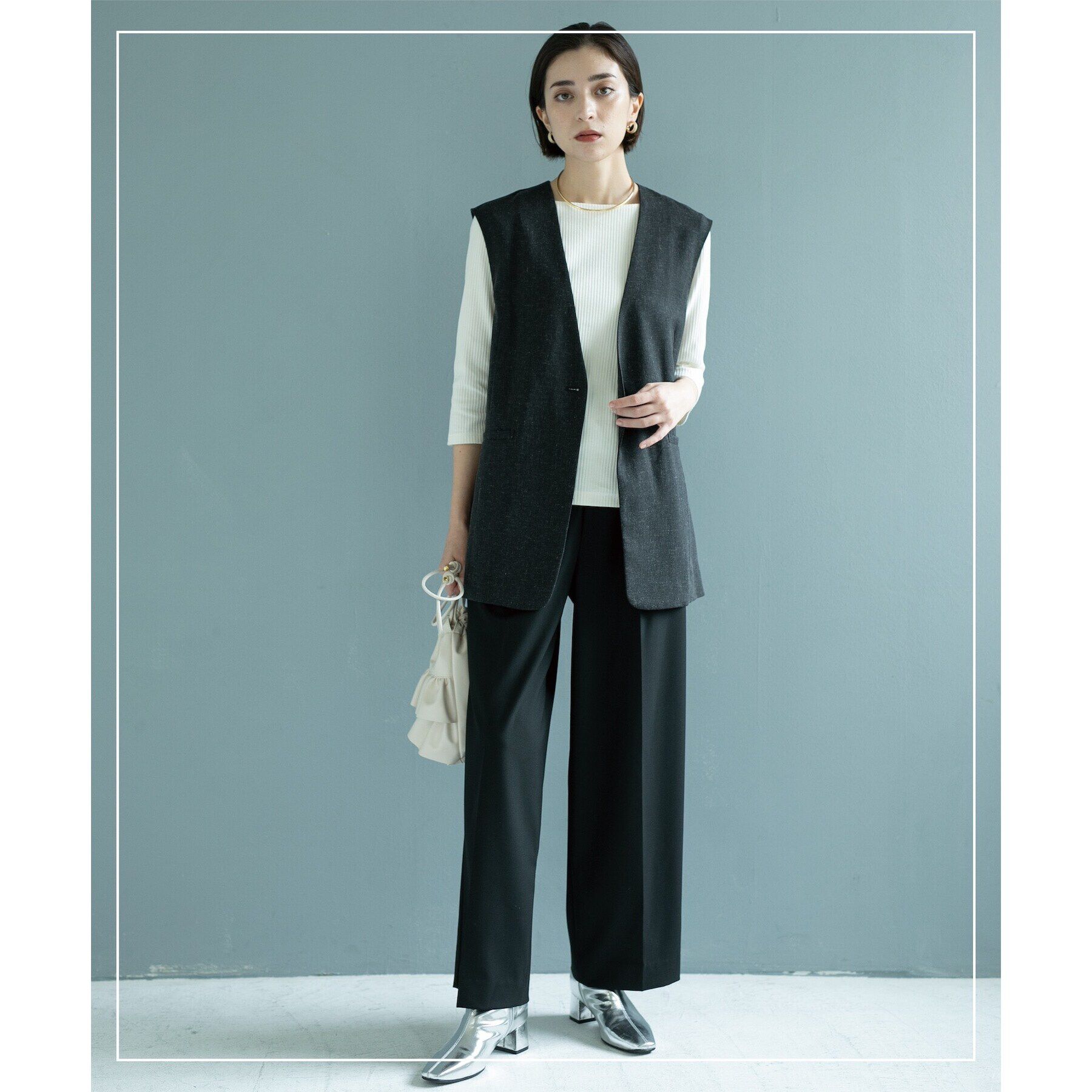 OPAQUE.CLIP「ボートネック7分袖カットソー【洗濯機洗い可】」|Tシャツ・カットソー|