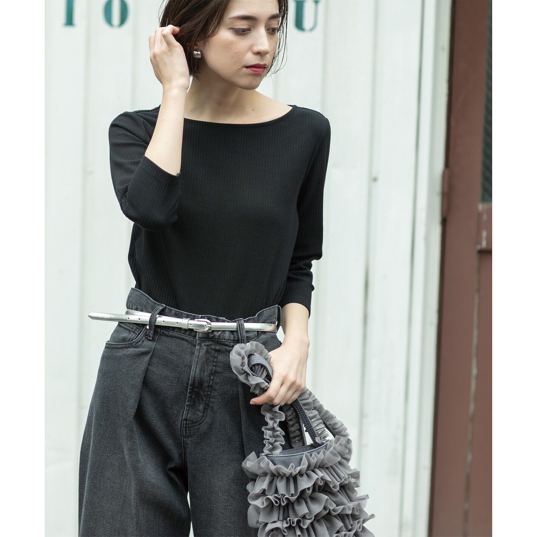 OPAQUE.CLIP「ボートネック7分袖カットソー【洗濯機洗い可】」|Tシャツ・カットソー|