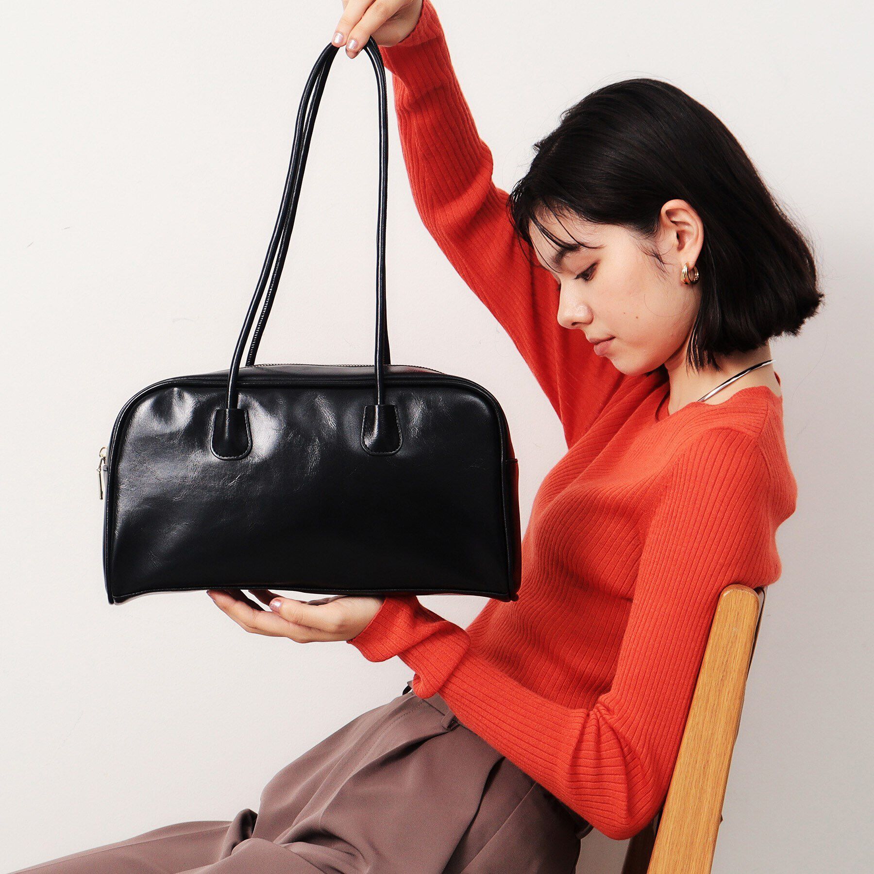 OPAQUE.CLIP「オイル調合皮ワイドボストンバッグ」|ボストンバッグ|