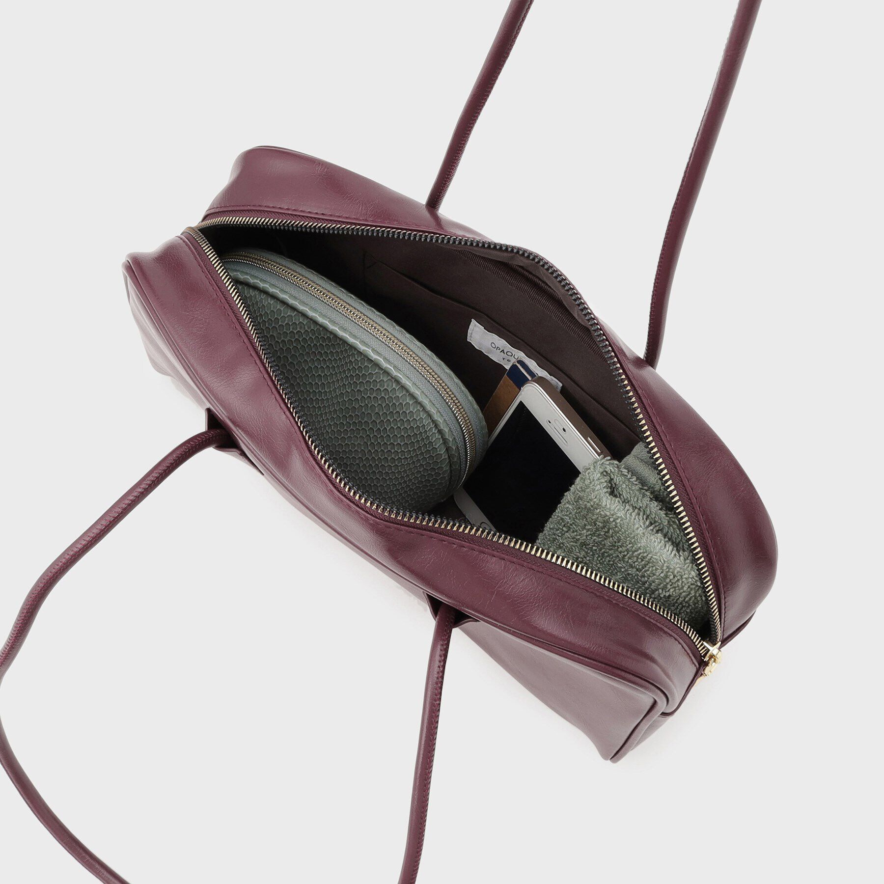 OPAQUE.CLIP「オイル調合皮ワイドボストンバッグ」|ボストンバッグ|