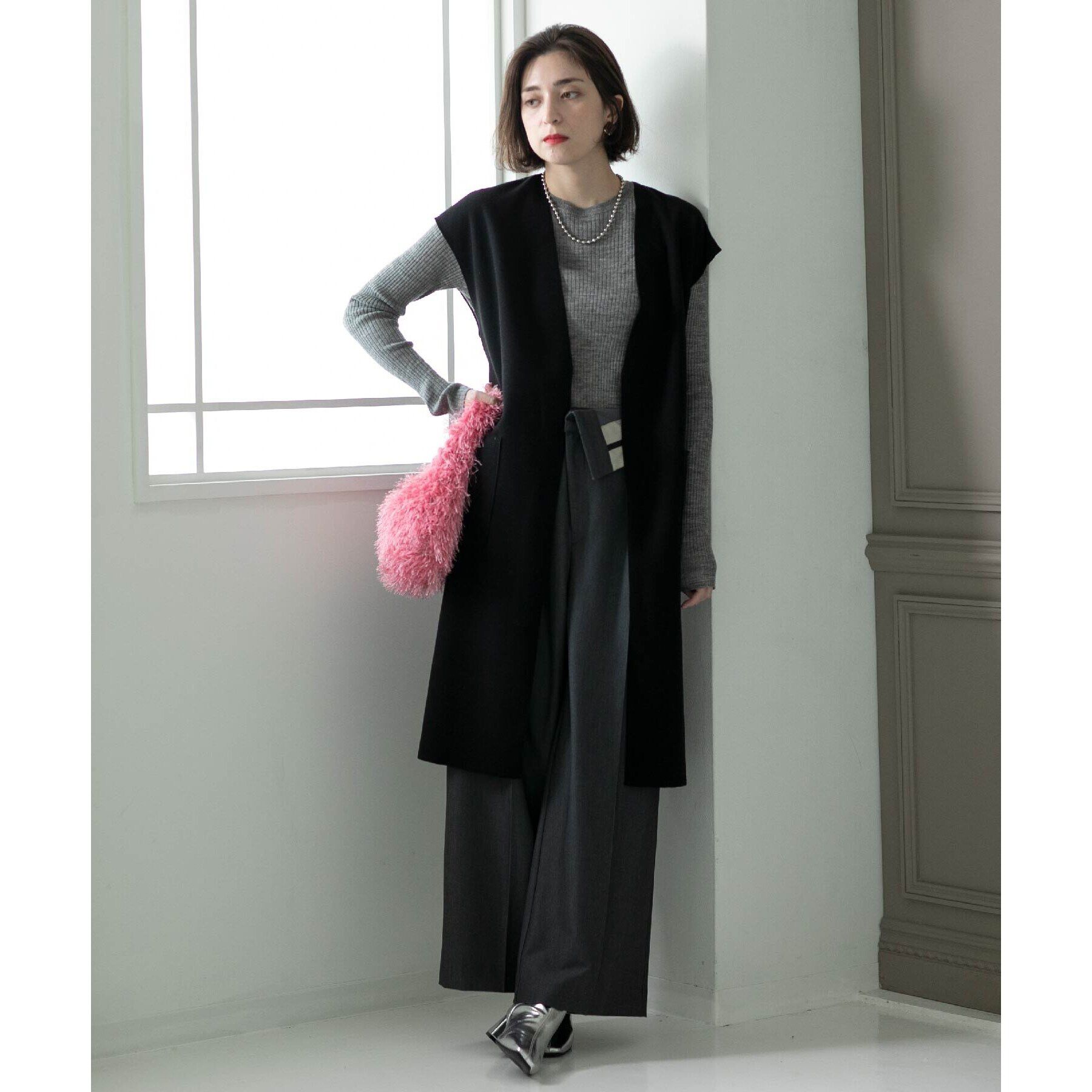 OPAQUE.CLIP「ウールライクロングジレ【洗濯機洗い可】」|ベスト・ジレ|