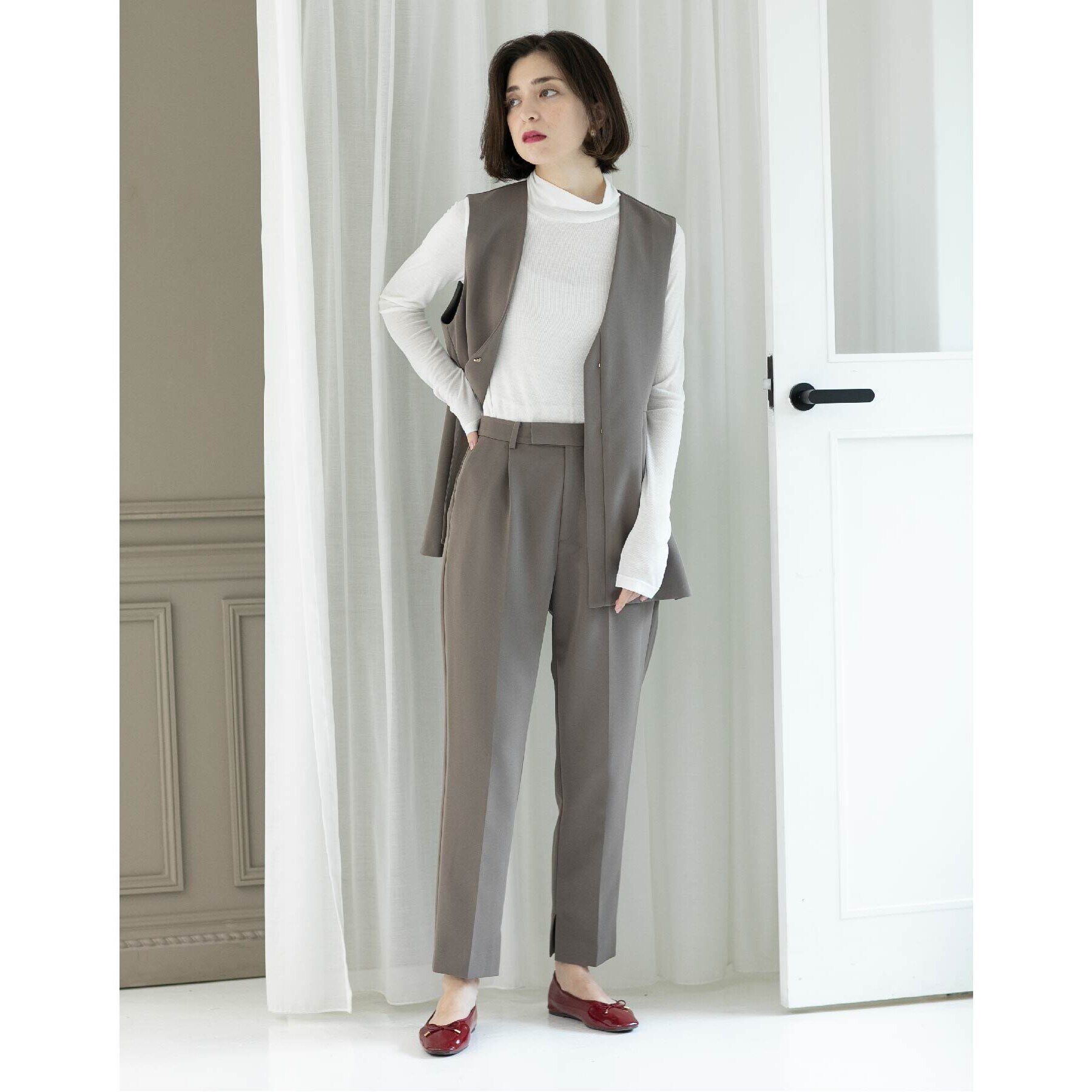 OPAQUE.CLIP「スリットテーパードパンツ／セットアップ対応【洗濯機洗い可】」|その他|