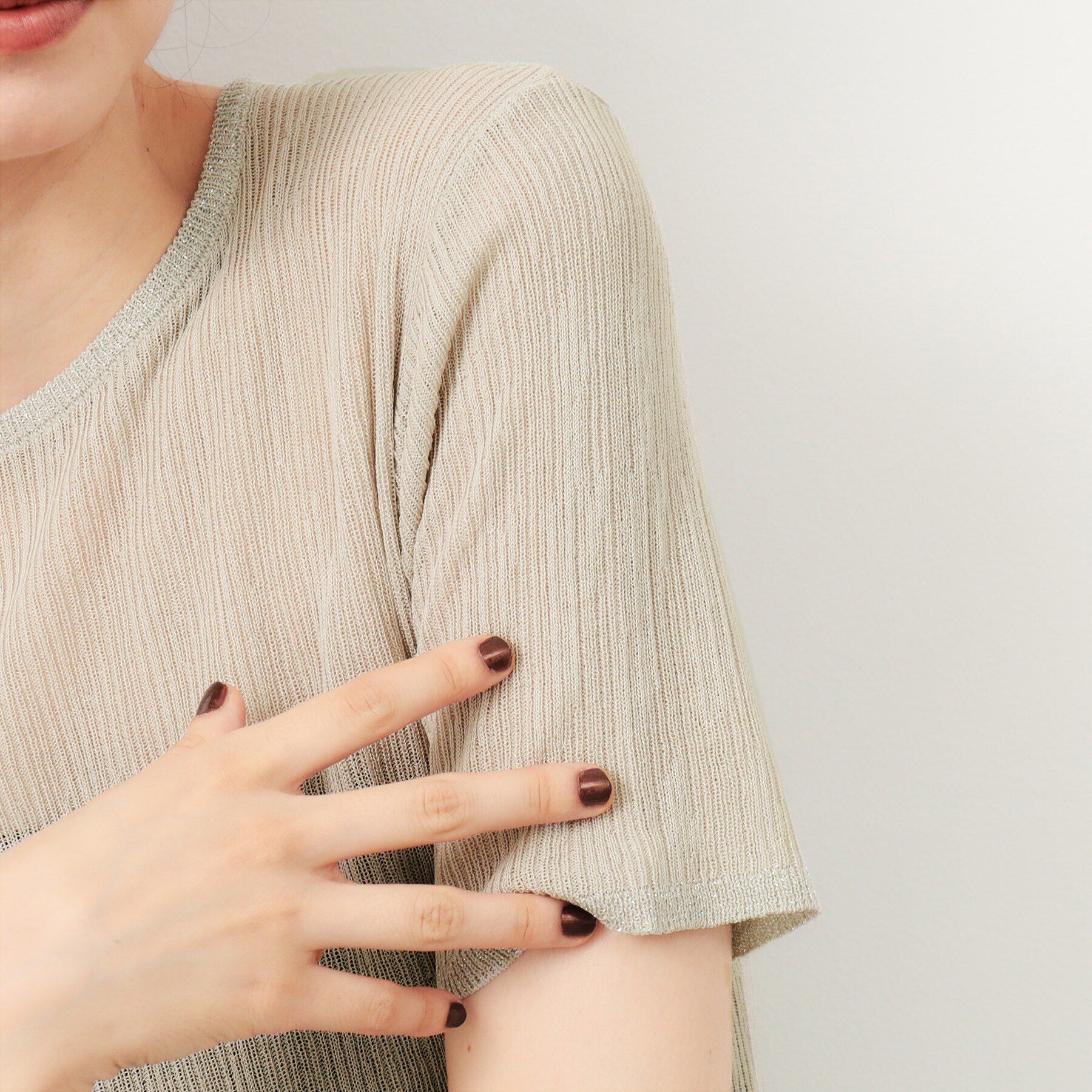 OPAQUE.CLIP「ラメ使いシアーニットプルオーバー【洗濯機洗い可/抗ピル】」|ニット・セーター|