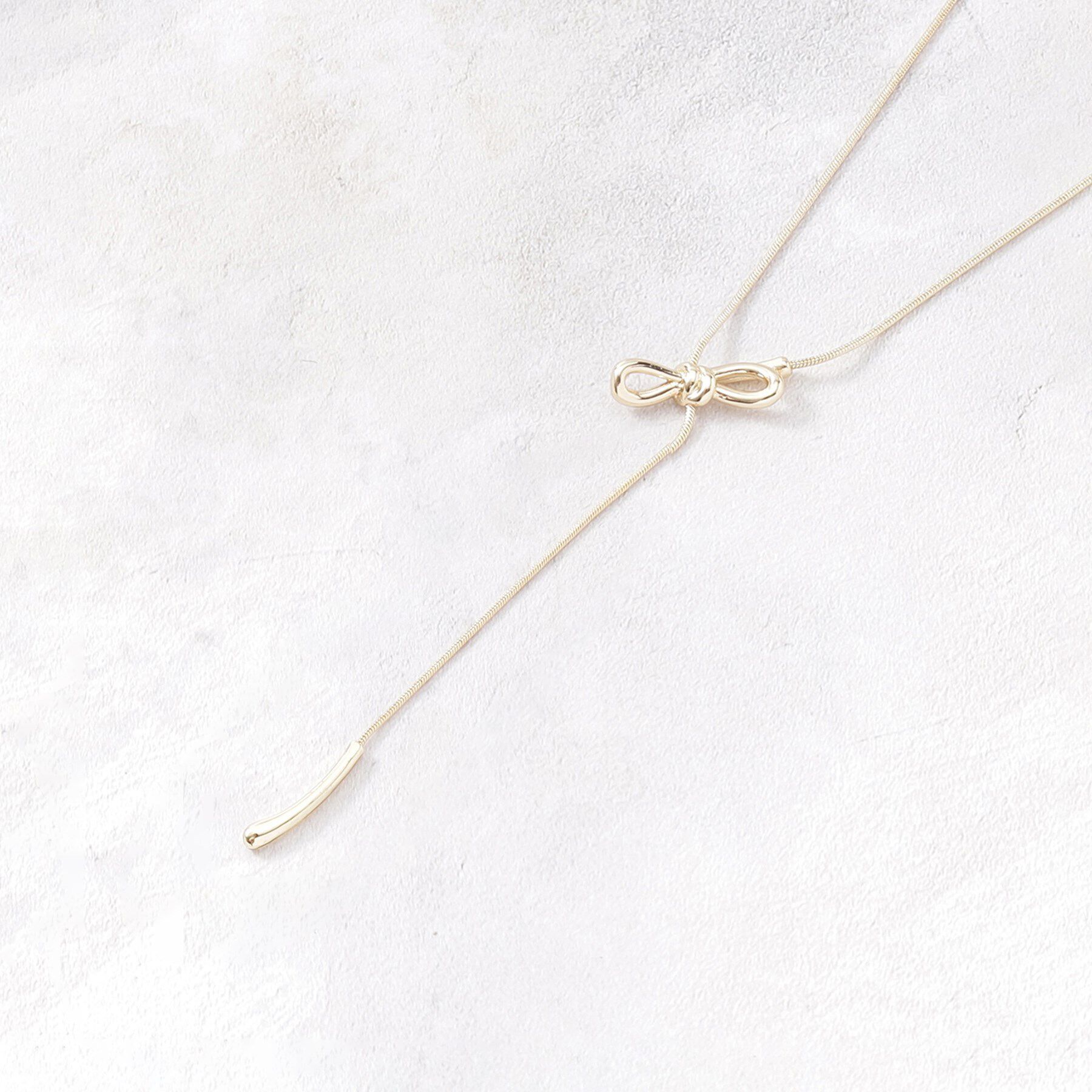 OPAQUE.CLIP「リボン&times;メタル スライドネックレス」|ネックレス|