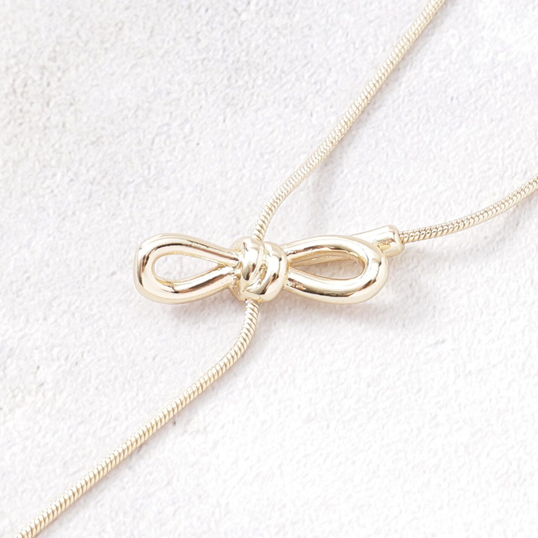 OPAQUE.CLIP「リボン&times;メタル スライドネックレス」|ネックレス|