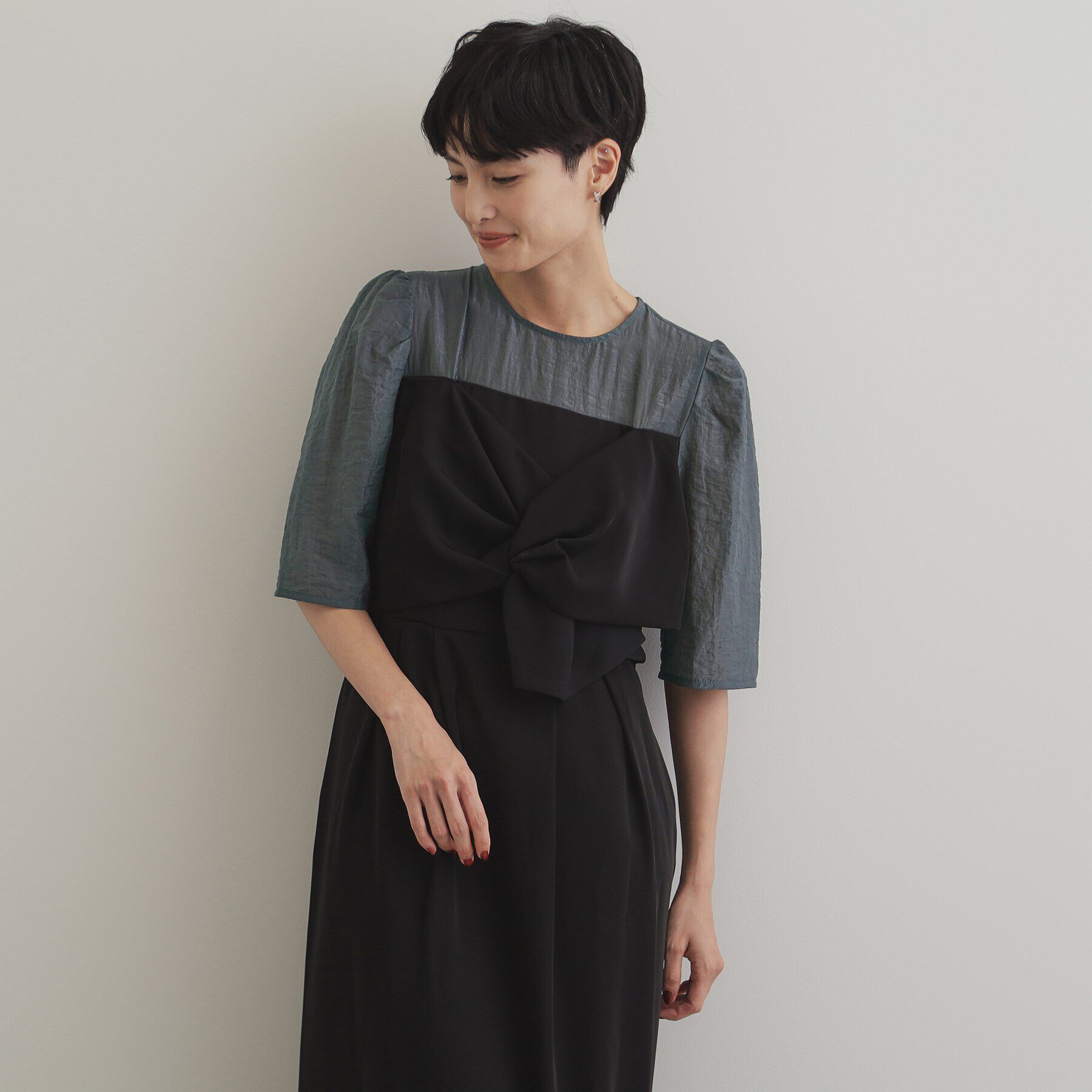 OPAQUE.CLIP「レイヤード風ドッキングワンピース/オケージョン対応【洗濯機洗い可】」|ワンピース|