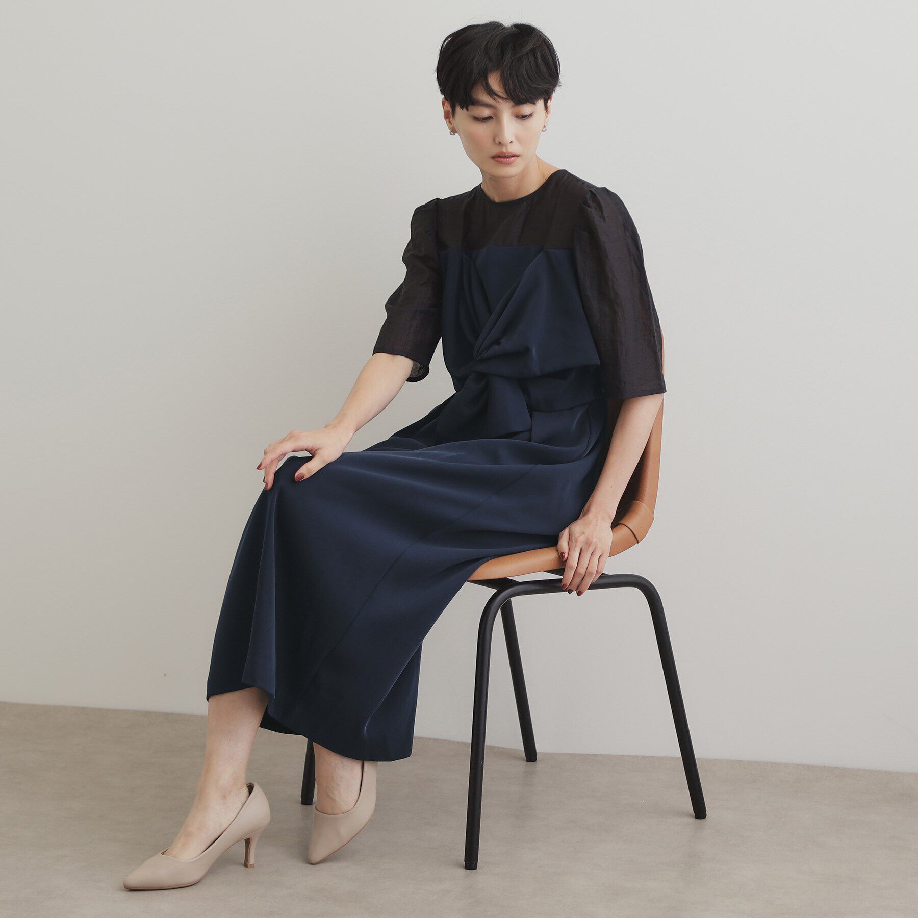 OPAQUE.CLIP「レイヤード風ドッキングワンピース/オケージョン対応【洗濯機洗い可】」|ワンピース|