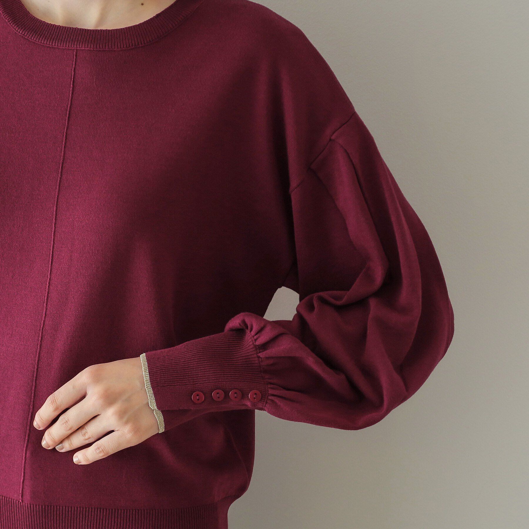 OPAQUE.CLIP「タックデザインスリーブニット【洗濯機洗い可/抗ピル】」|ニット・セーター|