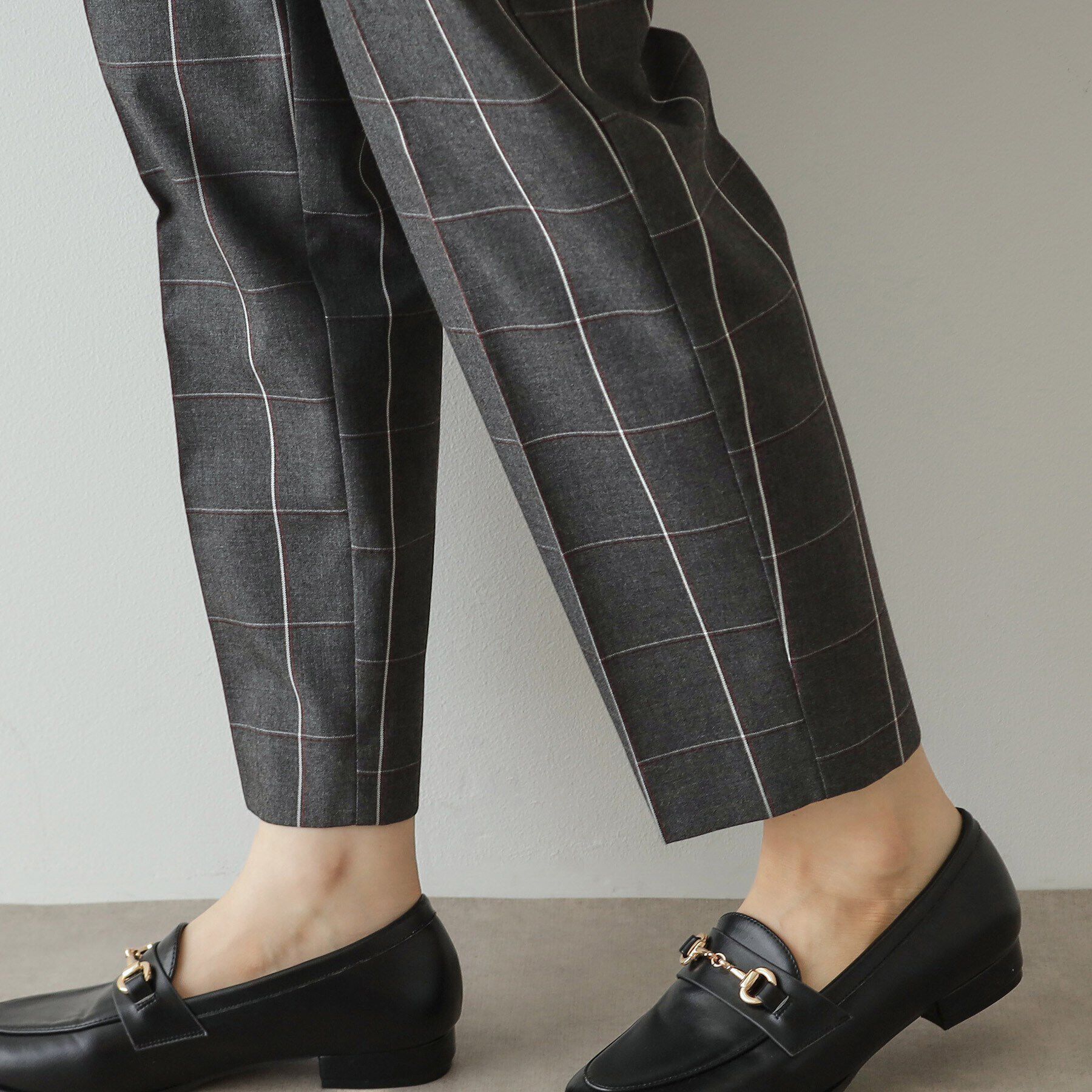 OPAQUE.CLIP「チェック柄テーパードパンツ【洗濯機洗い可】」|その他|