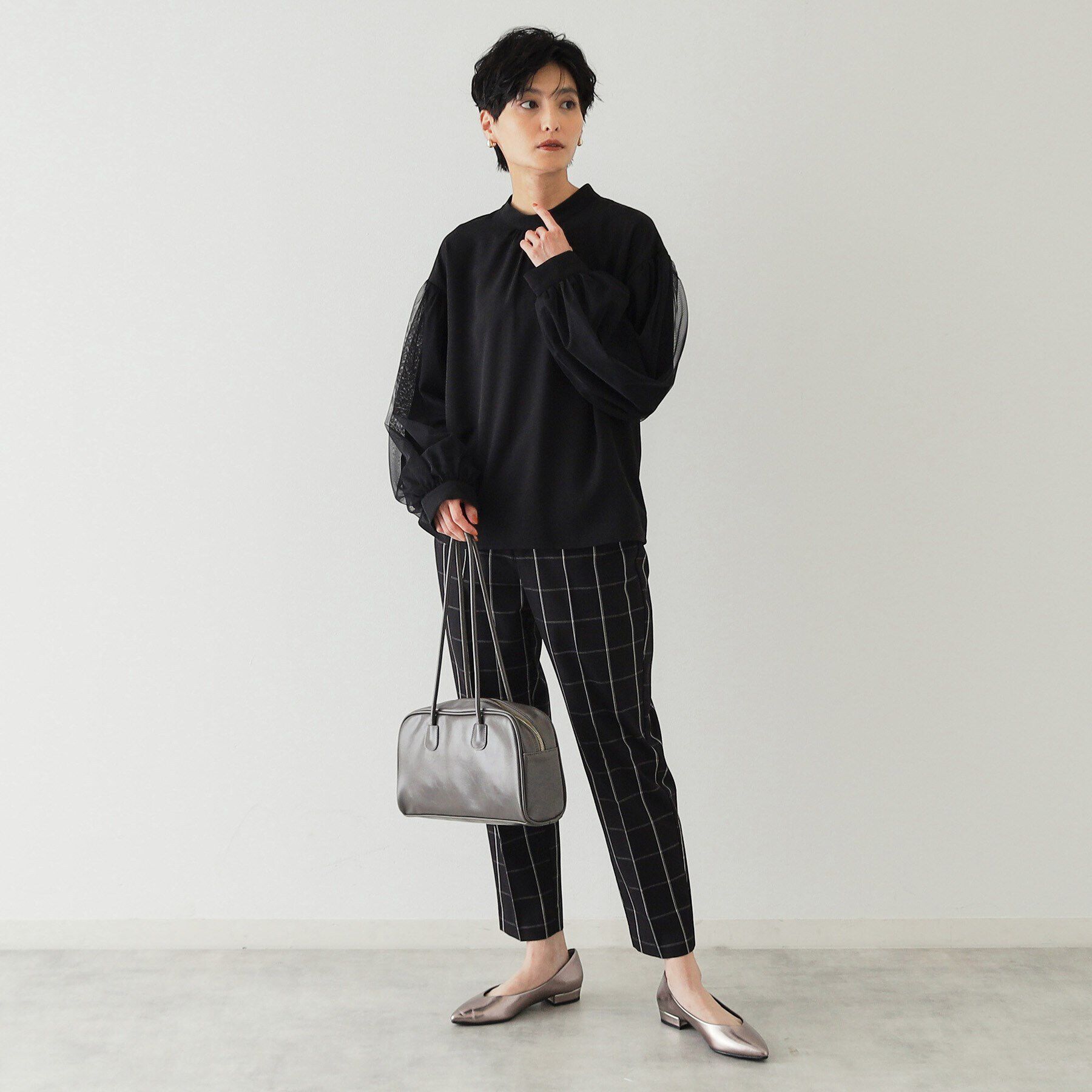 OPAQUE.CLIP「チェック柄テーパードパンツ【洗濯機洗い可】」|その他|