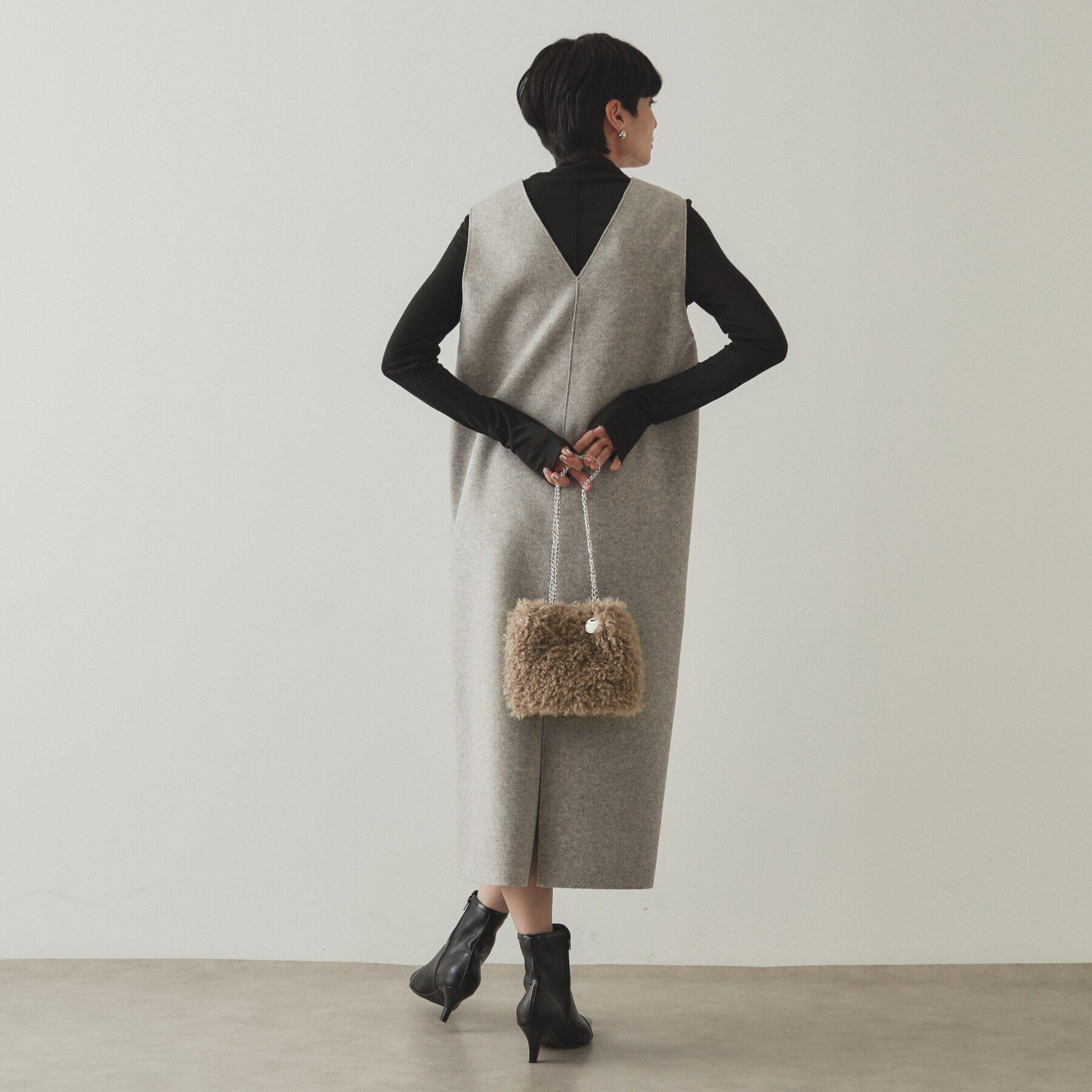 OPAQUE.CLIP「【2WAY】ラム風フェイクファーミニショルダーバッグ」|ショルダー・メッセンジャー|