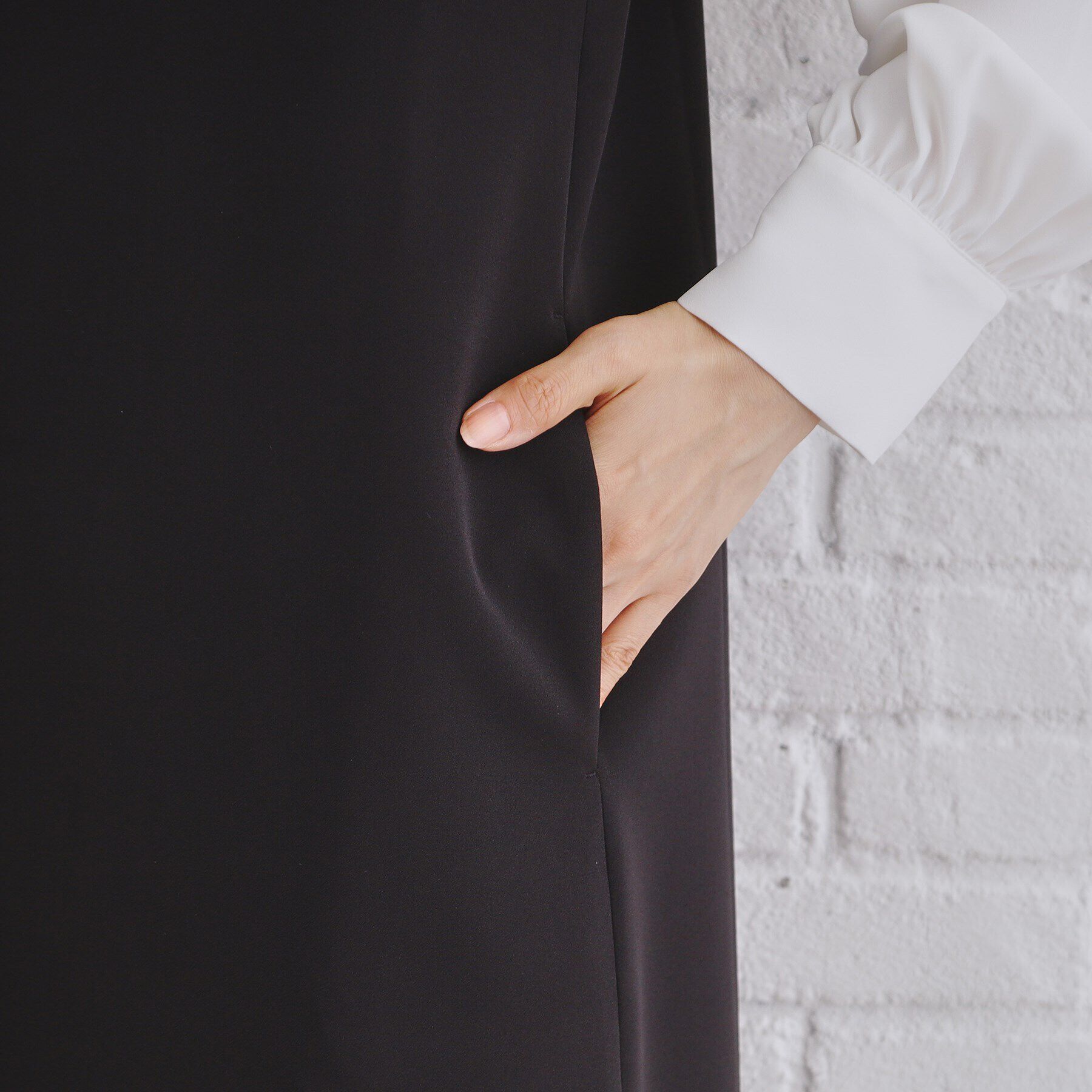 OPAQUE.CLIP「《通勤・セレモニー/セットアップ対応》ロングジレ/ダブルクロス【洗濯機洗い可】」|ベスト・ジレ|