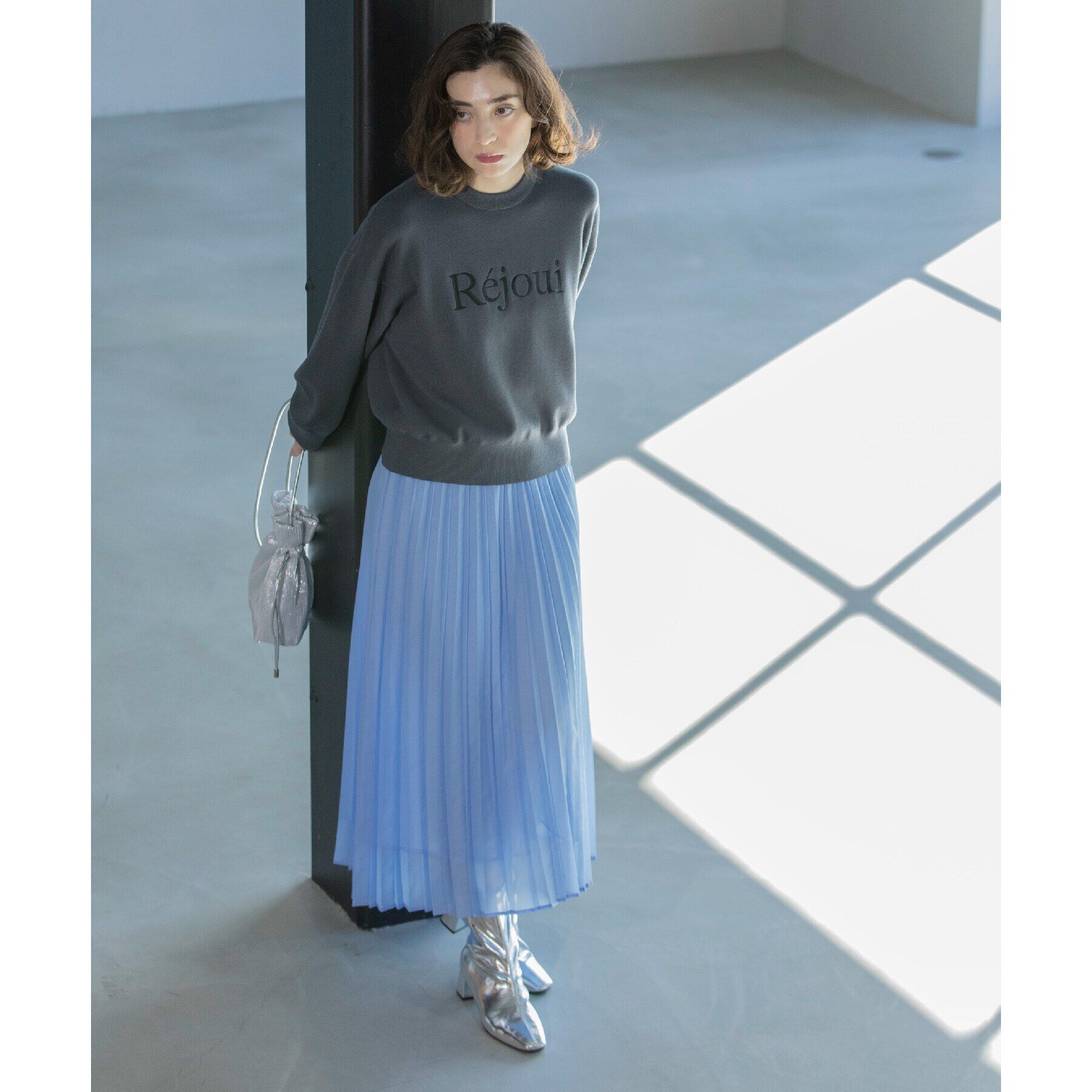 OPAQUE.CLIP「刺繍ロゴニット【洗濯機洗い可】」|ニット・セーター|