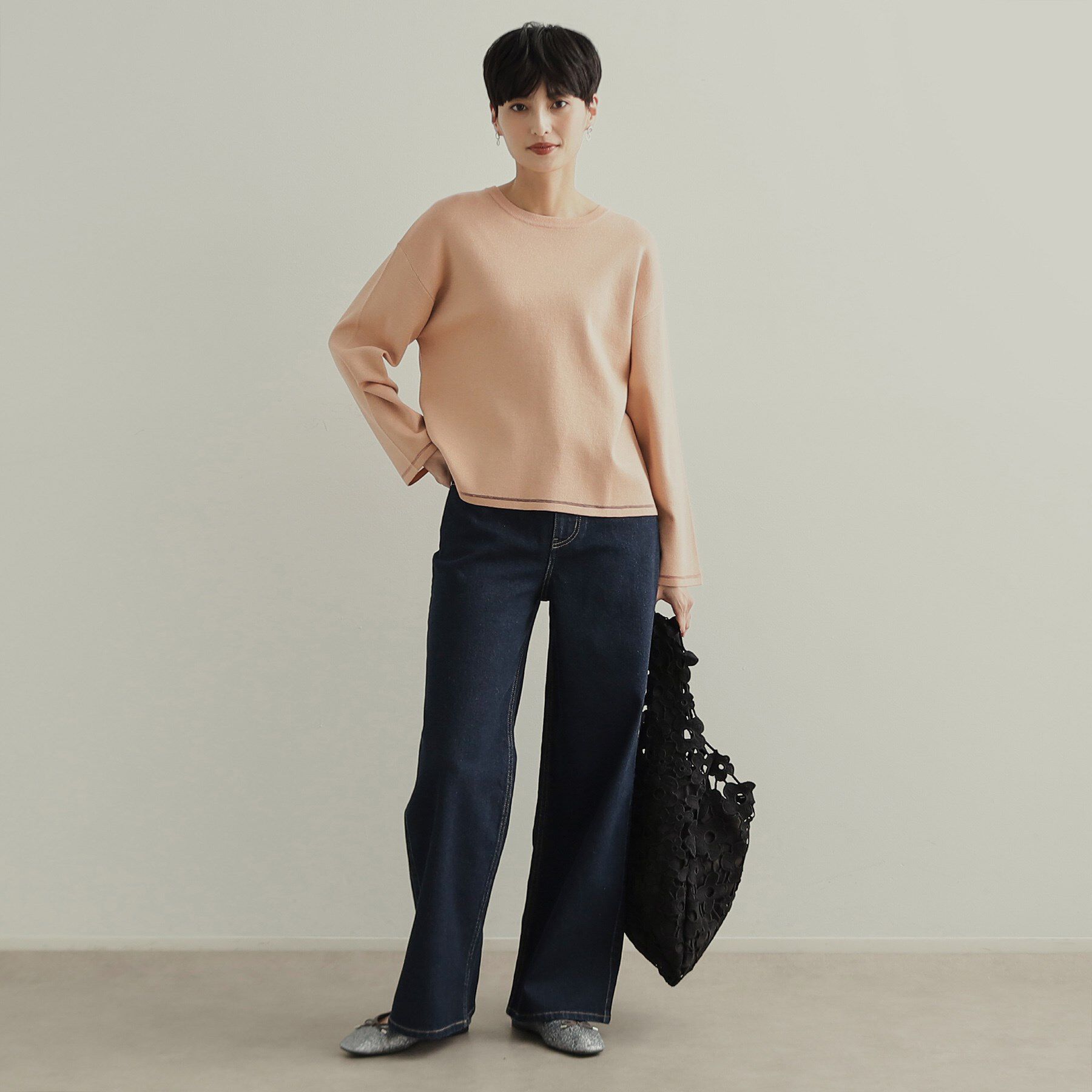 OPAQUE.CLIP「《SS-LLsize》ストレッチバギーデニム【洗濯機洗い可】」|デニム|