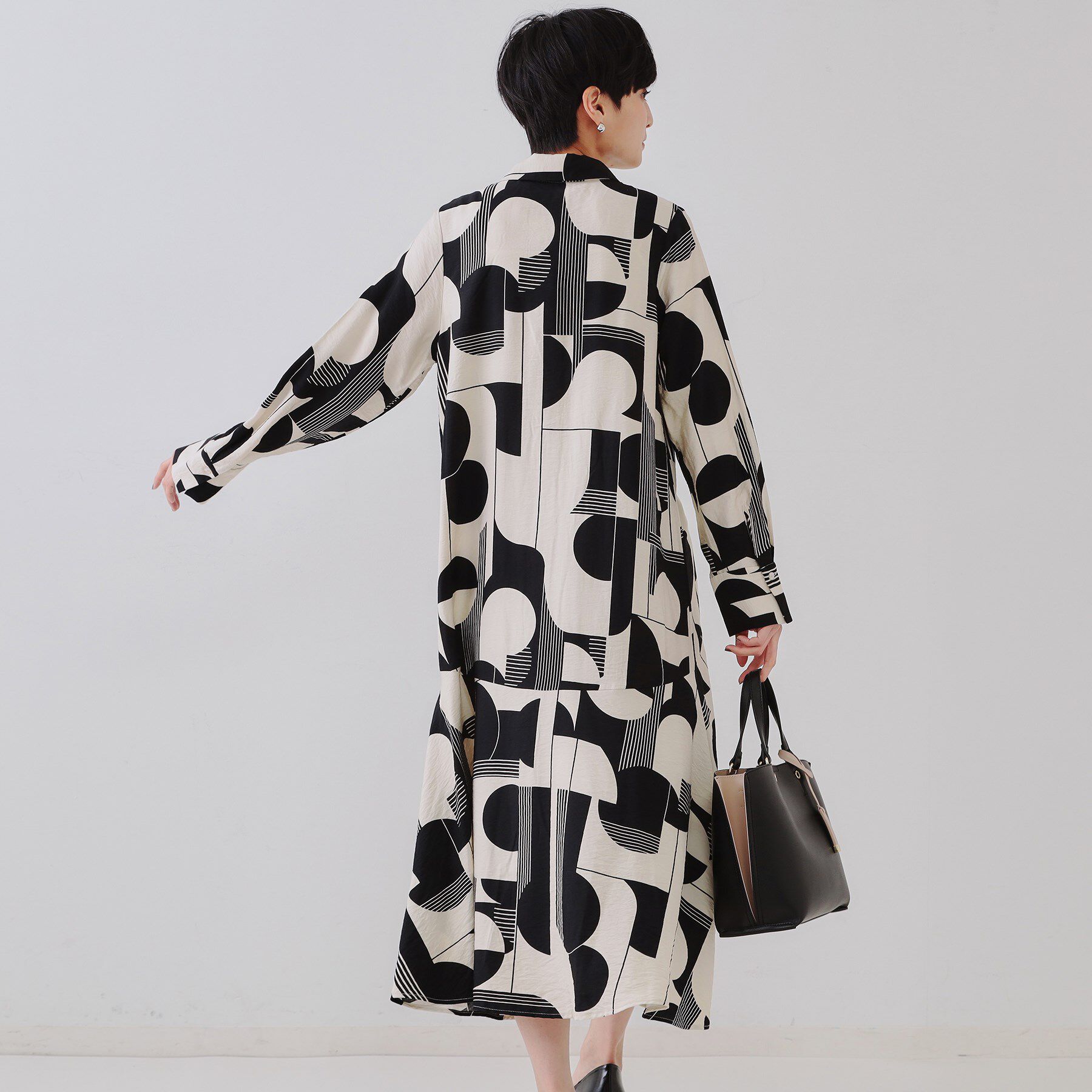 OPAQUE.CLIP「ジオメトリックプリントワンピース」|ワンピース|
