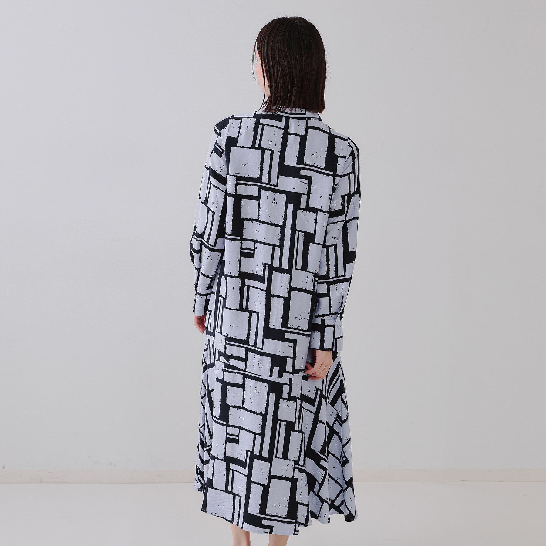 OPAQUE.CLIP「ジオメトリックプリントワンピース」|ワンピース|