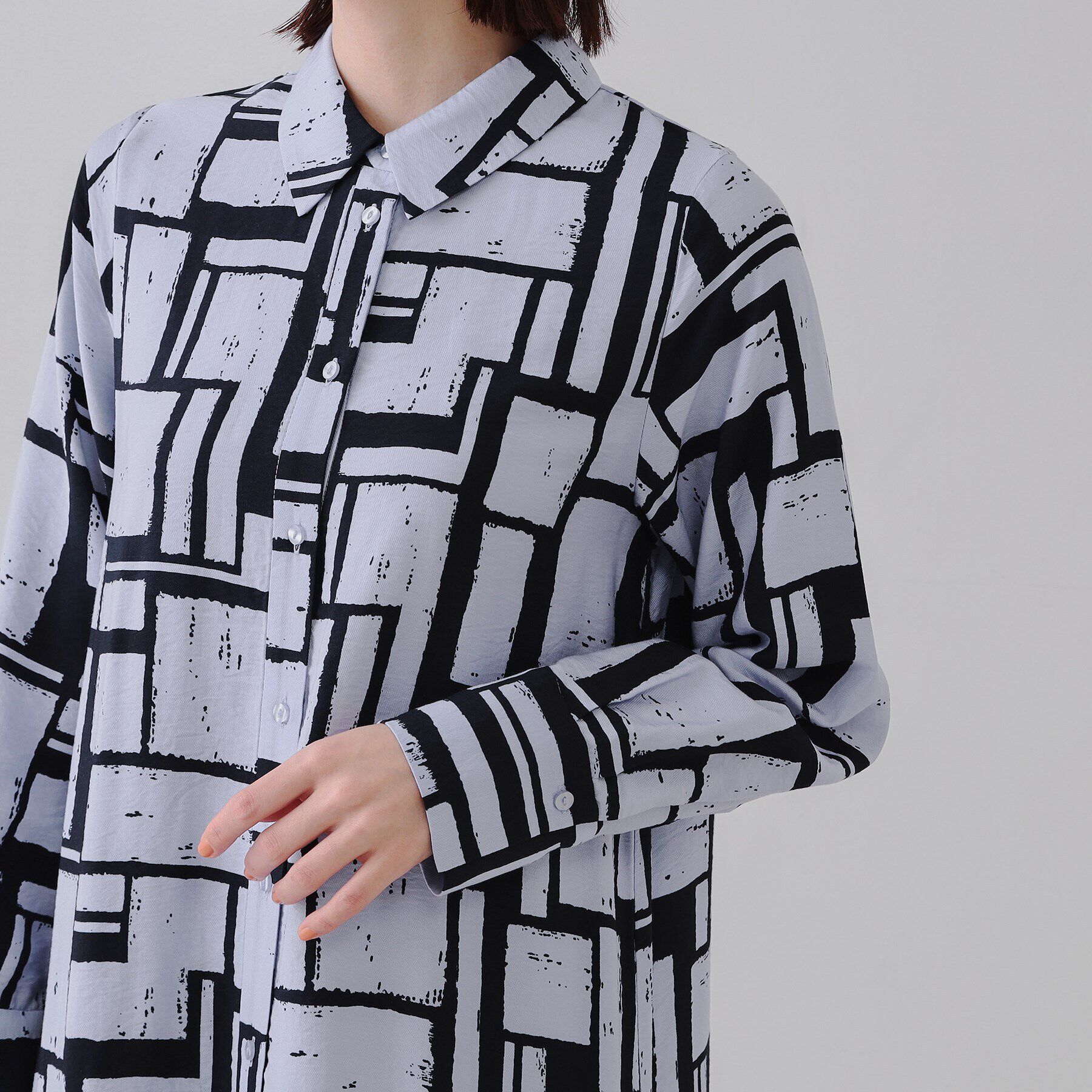 OPAQUE.CLIP「ジオメトリックプリントワンピース」|ワンピース|