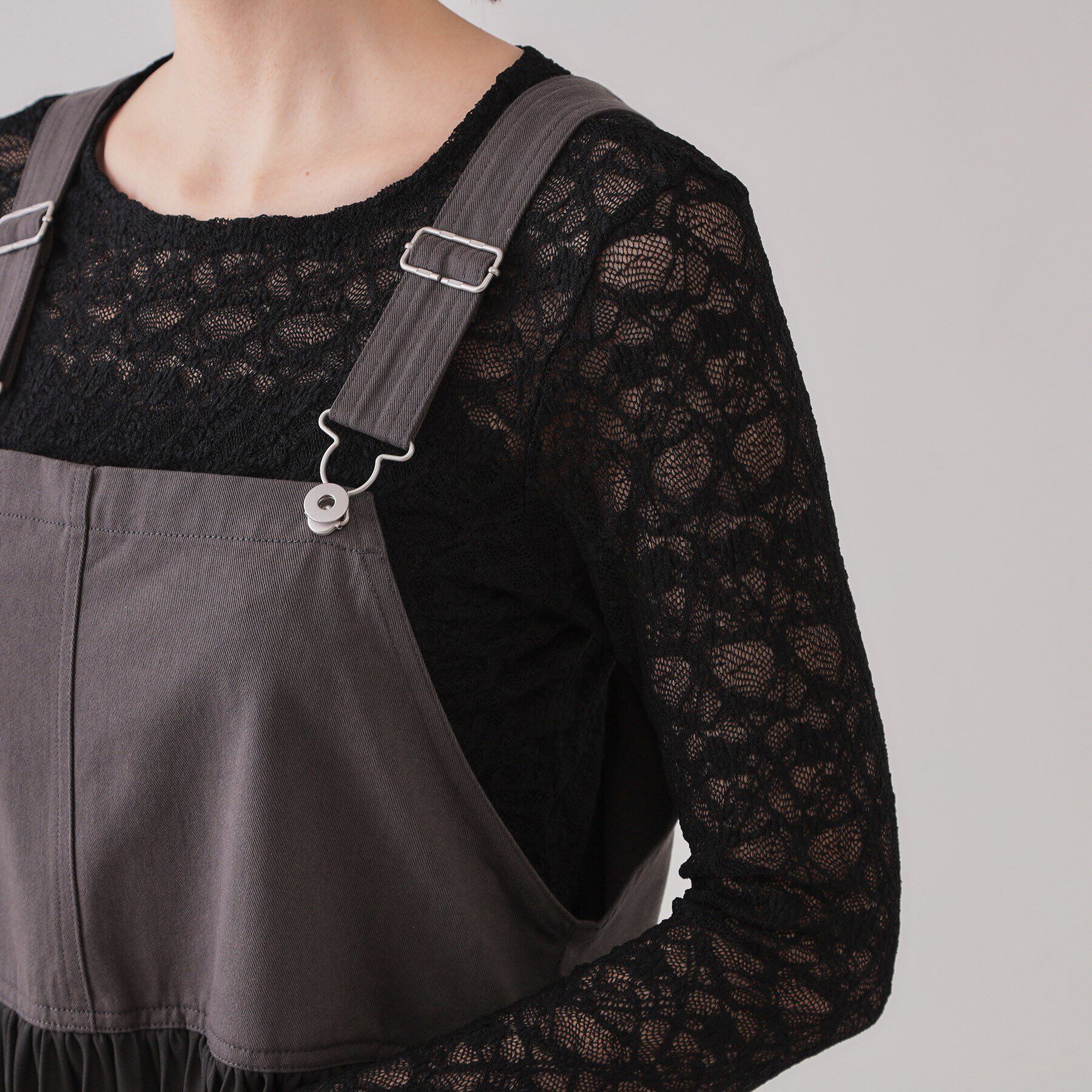 OPAQUE.CLIP「プリーツドッキングジャンパードレス【洗濯機洗い可】」|ジャンパースカート|