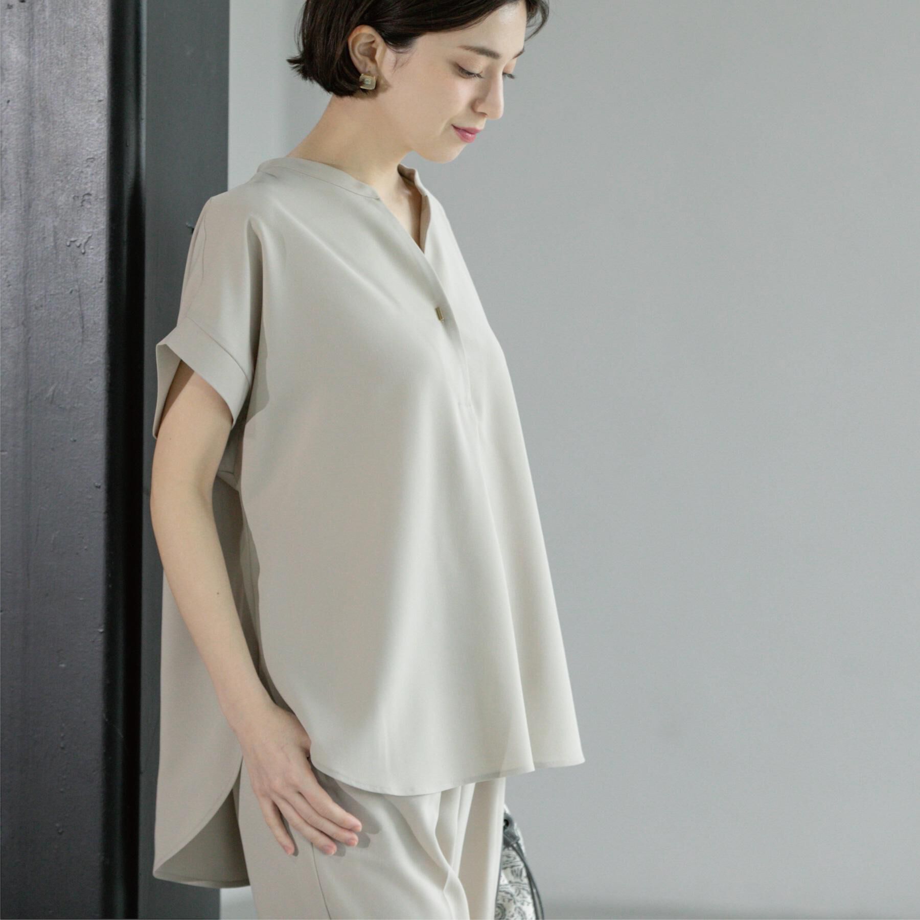 OPAQUE.CLIP「《7色展開/SS-LLサイズ》ストレッチスキッパーブラウス/セットアップ対応【洗濯機洗い可/防シワ】」|シャツ・ブラウス|