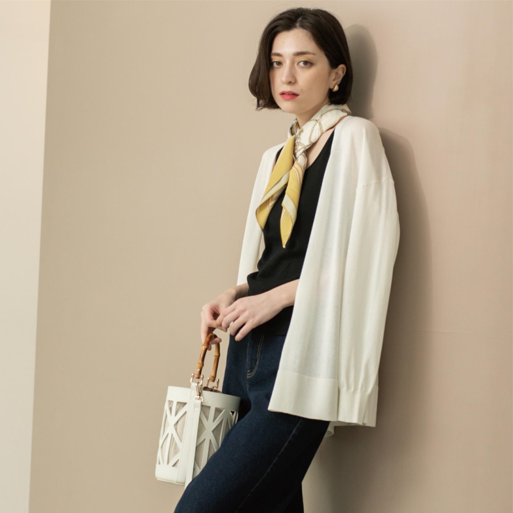 OPAQUE.CLIP「ミドル丈ニットカーディガン【抗ピル/洗濯機洗い可/接触冷感】」|カーディガン|