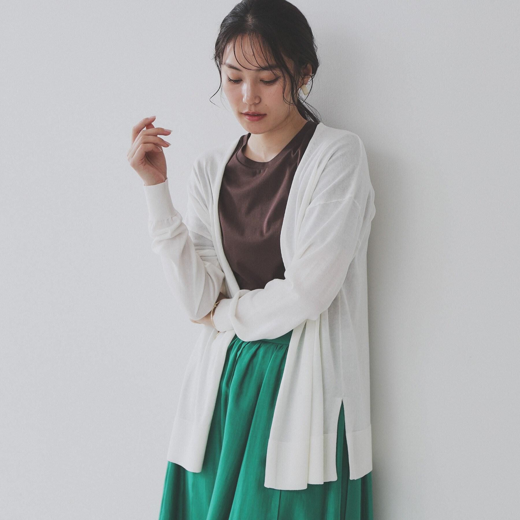 OPAQUE.CLIP「ミドル丈ニットカーディガン【抗ピル/洗濯機洗い可/接触冷感】」|カーディガン|